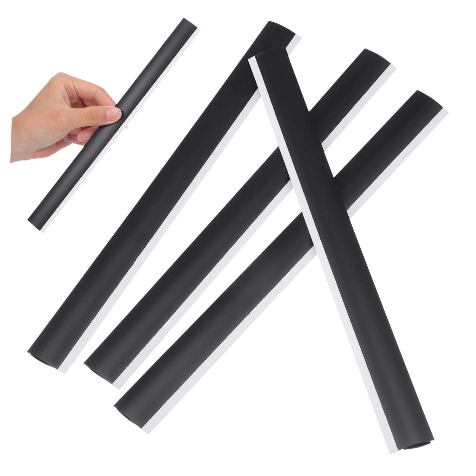 iplusmile de Tiras de Goma Fácil Instalación y Resistente Deformación para Recogedor de Basura 4 Piezas Accesorio Adecuado para Reparación y Limpieza Negro