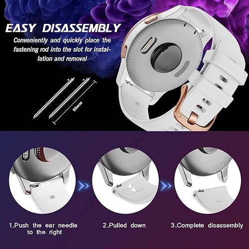 Miniatura 4 de NotoCity Correa de repuesto para Garmin Venu/Venu 2 Plus/Venu Sq/Venu Sq 2/Vivoactive 3/Vivoactive 0.205 in Correa de repuesto de silicona suave