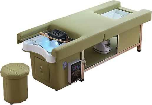 Spa Equipment, Multi-Functional Shampoo Bed, Foot Bath Scalp Treatment Bed, Flat-Laying Water Circulation Massage Bed for Spas/Salon