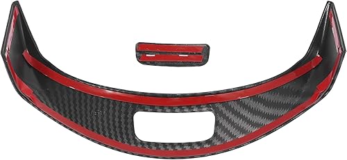 Miniatura 5 de X AUTOHAUX Cubierta de interruptor de botón de consola central interior con patrón de fibra de carbono para Mercedes Benz Clase C W205 GLC Class