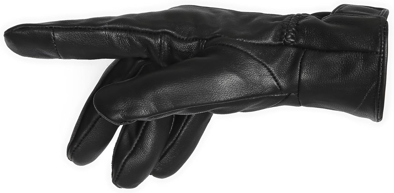 REED Men's Genuine Leather Warm Lined Driving Gloves - Touchscreen Texting Compatible - Image 3