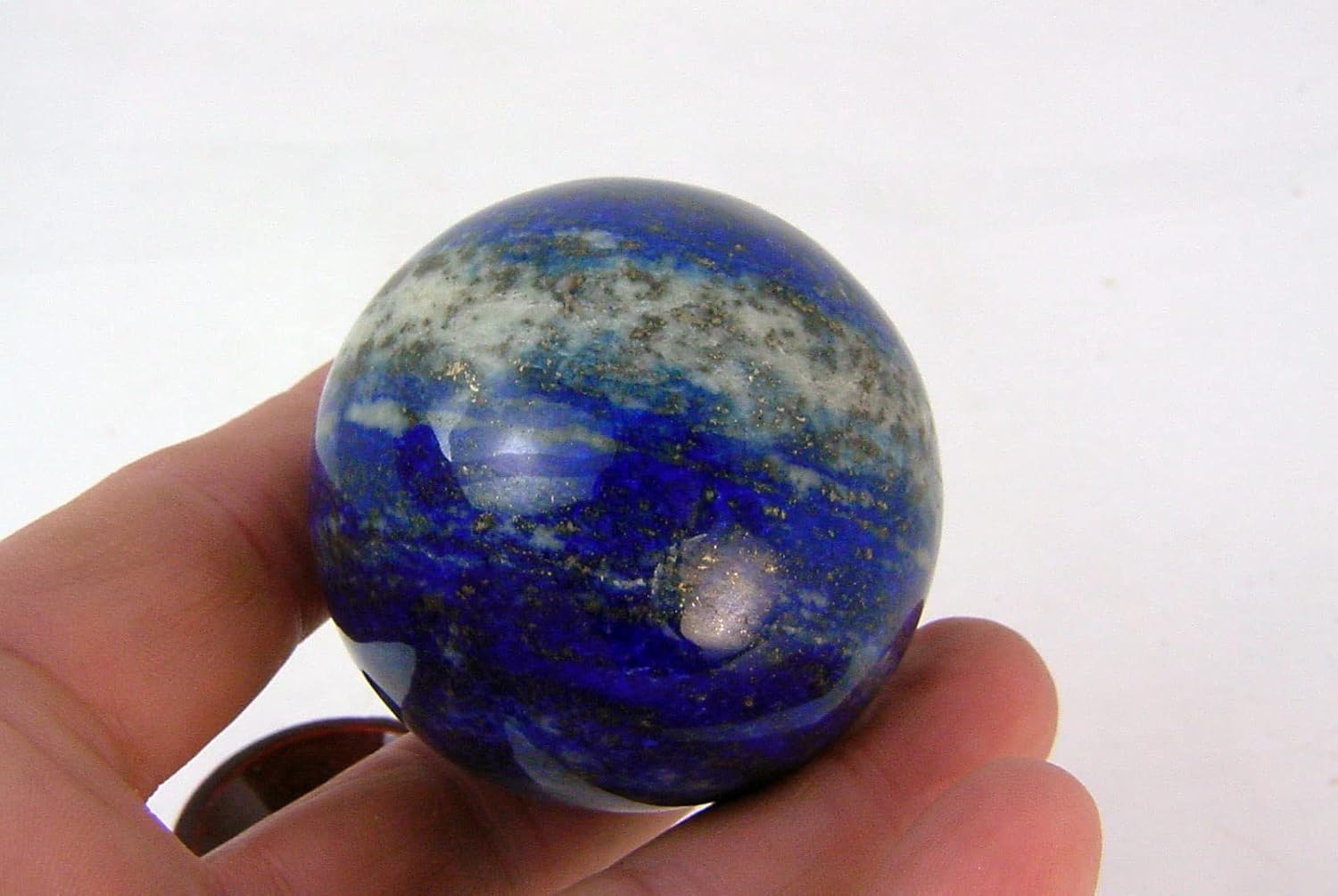 Stunning Afganistan Lapis Lazuli Lapidary 52mm Sphere with Stand