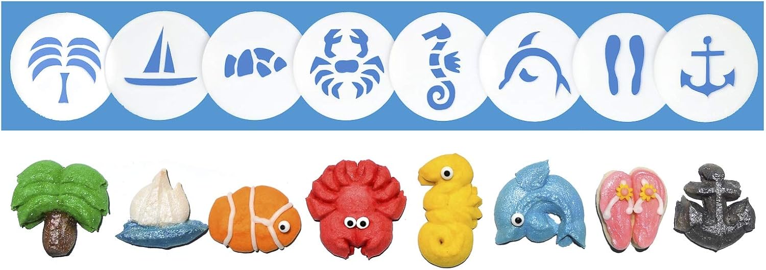 Impress Cookie Press Disks - Beach & Nautical Set of 8