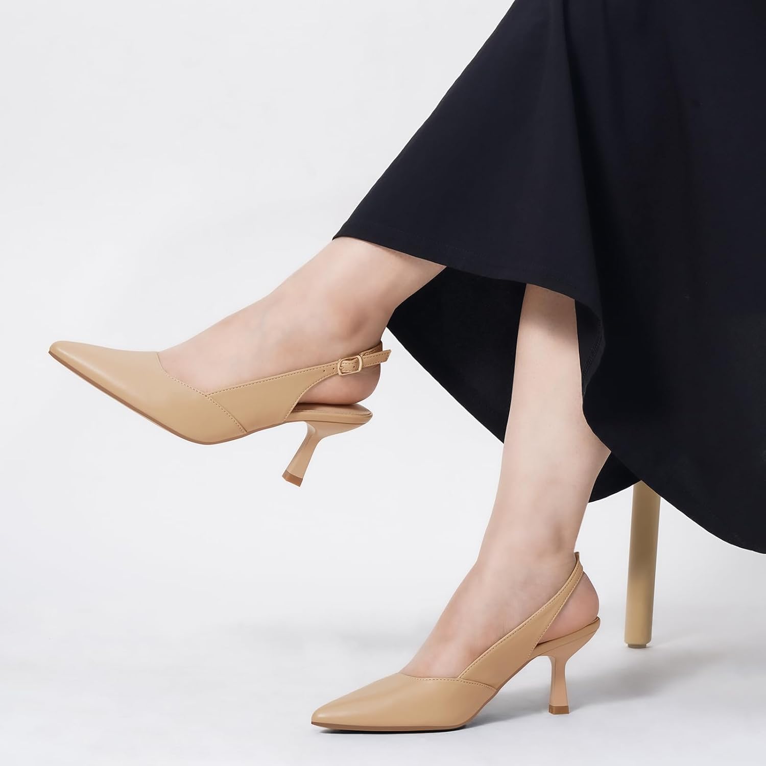 MaxMuxun Women's Slingback Kitten Heels, 2.95 Inch Pointed Toe Pumps Shoes, Elegant Dress Shoes for Wedding Party Prom Business, Valentine's Day Gift for Her - Image 2