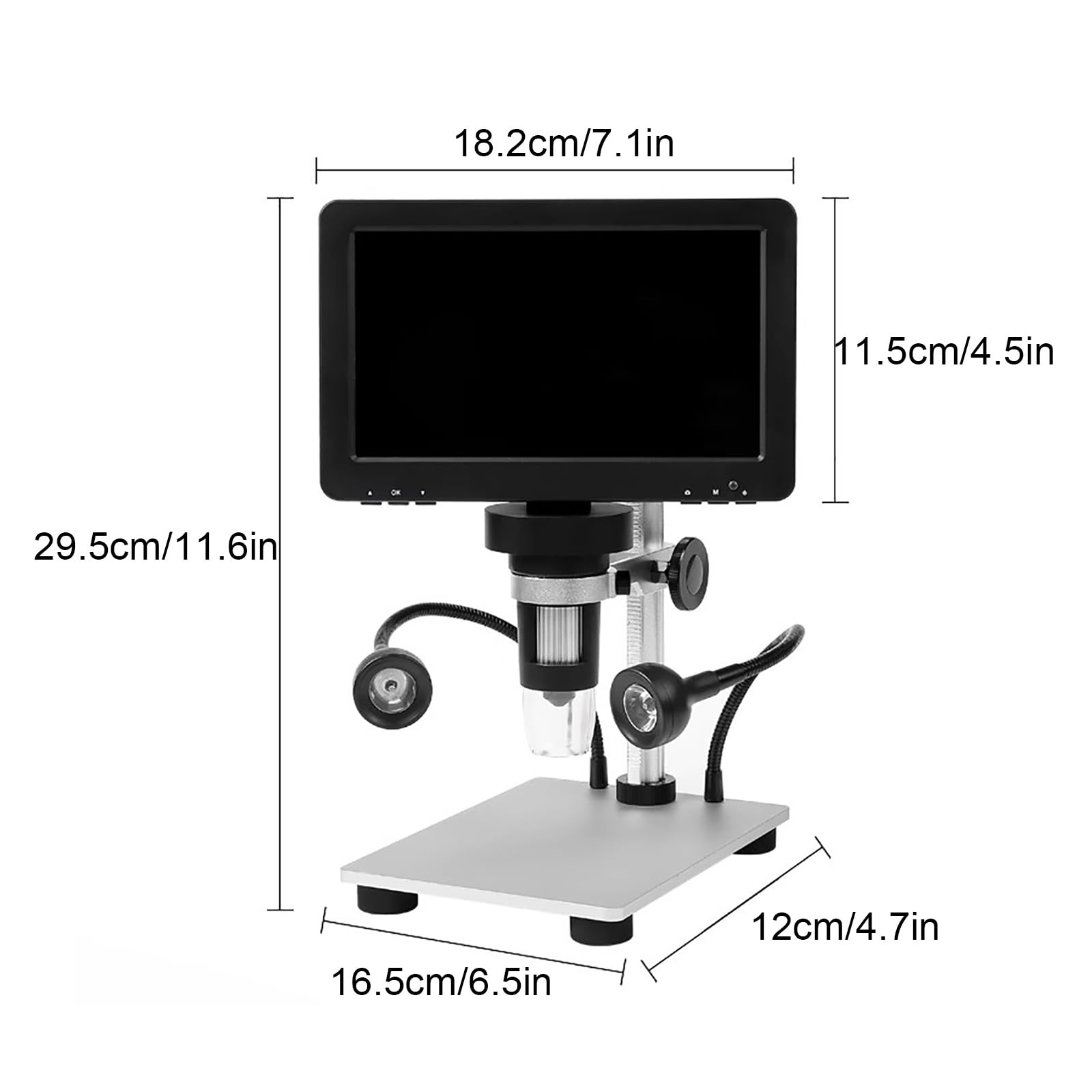 Microscopio Digital LCD de 18 cm, Aumento de 1200X, 8 Luces, Microscopio Electronico, para Adultos y Niños, Inspección de Diamantes, Monedas y Valoración de Gemas