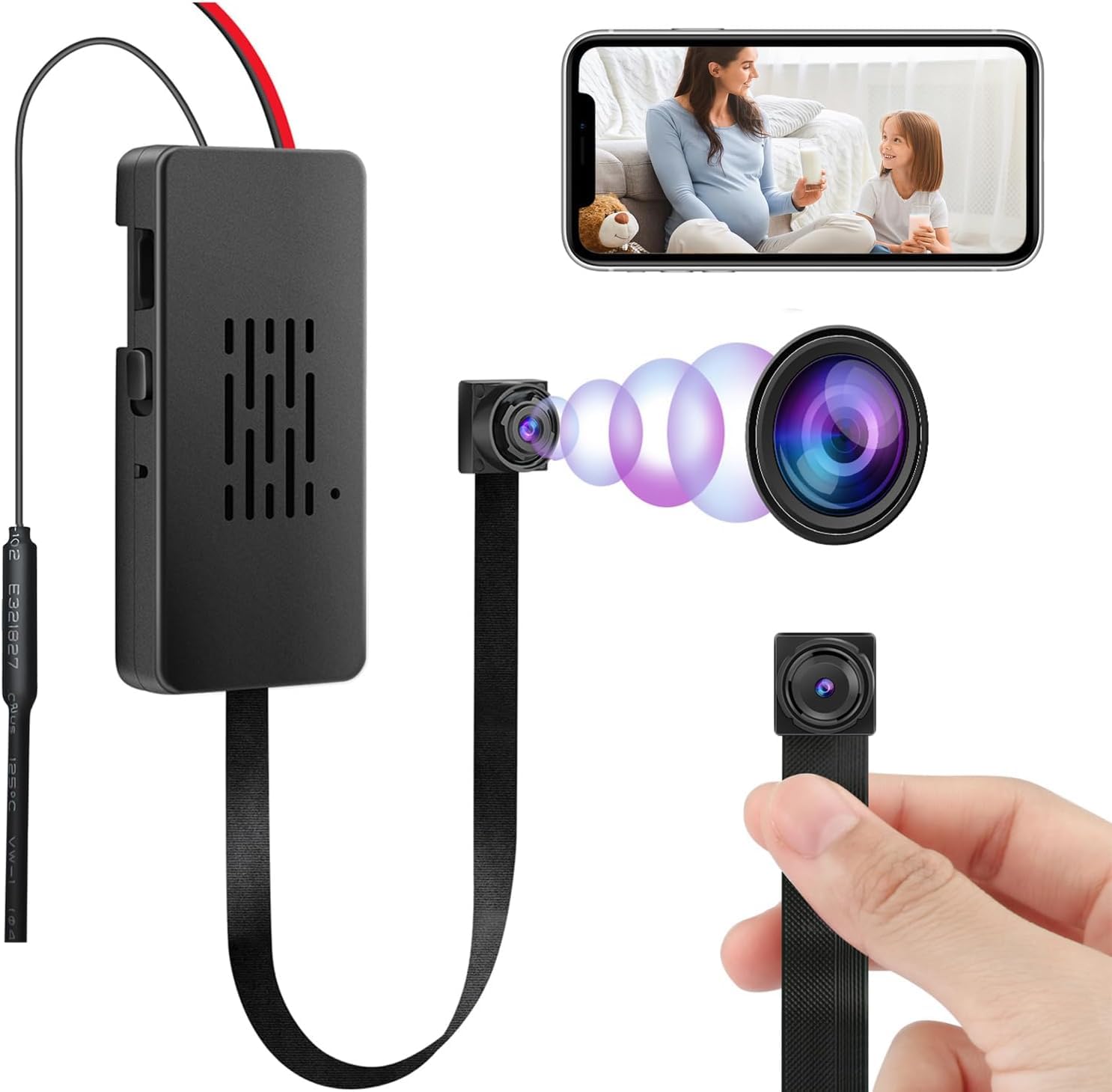 QZT Cámara de vigilancia WiFi 1080P Full HD con aplicación, visión nocturna, detección de movimiento, grabación en bucle, vídeo en vivo, inalámbrico, cámara interior y exterior, ideal para casa