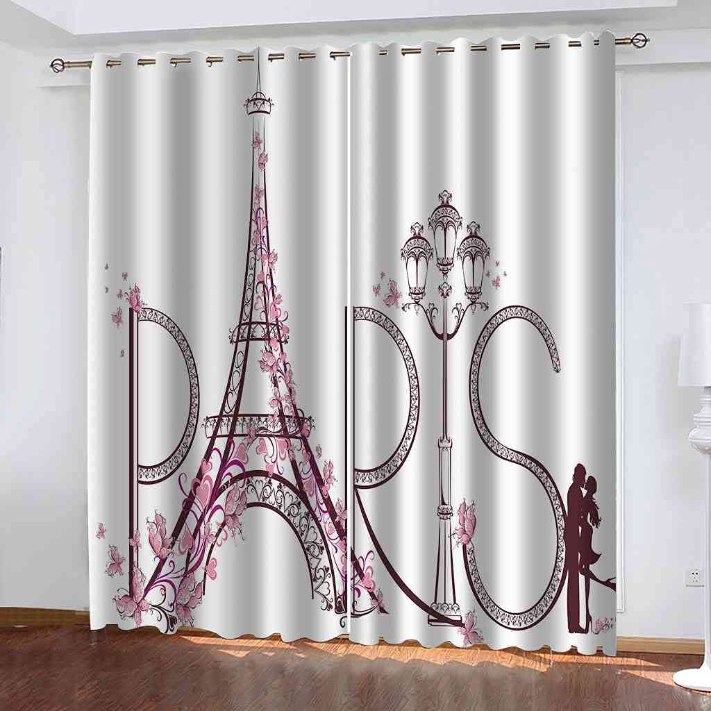 Rideau isolant thermique et phonique 264x160 Tour Eiffel romantique