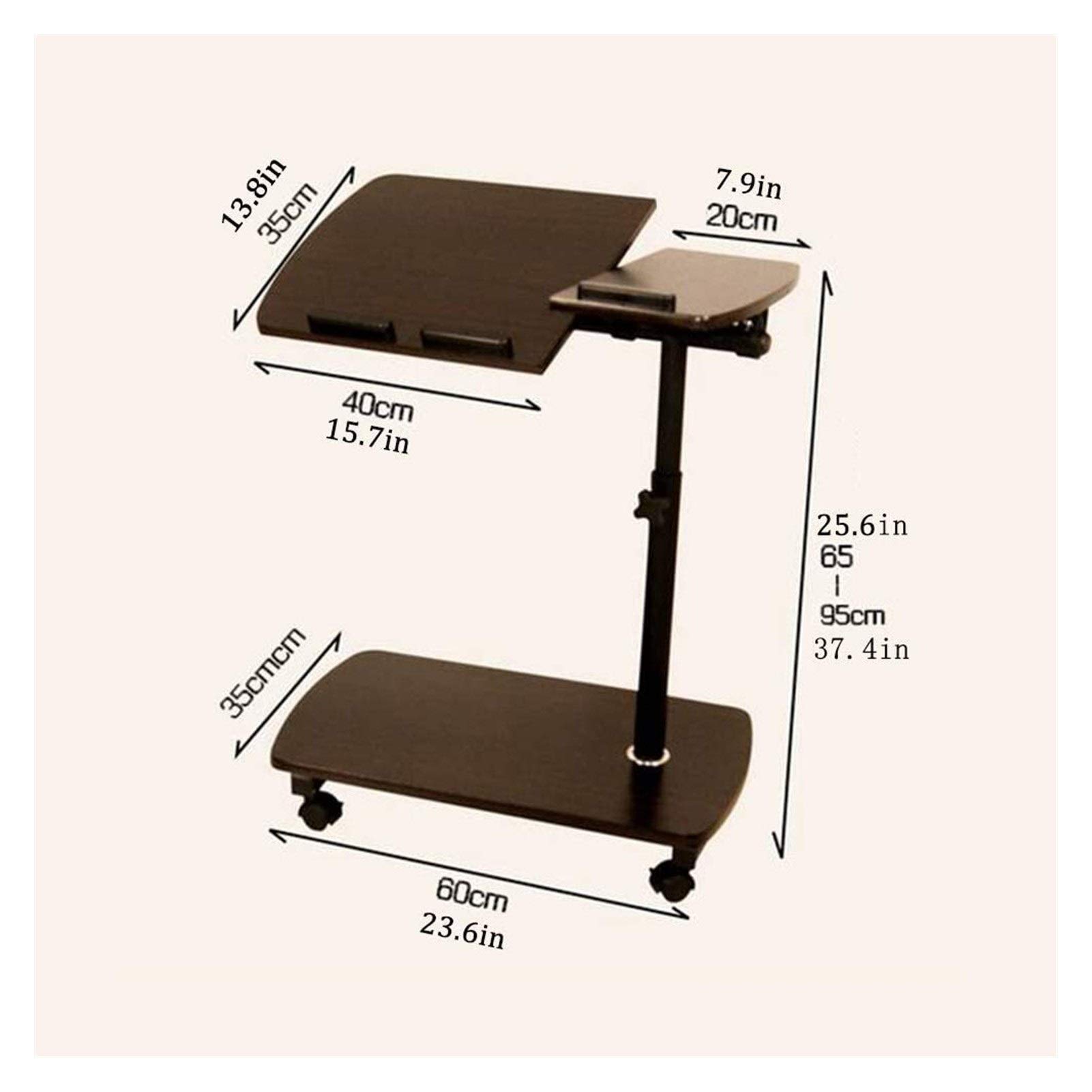 Bureau de Chevet Base en Forme de C Bureau d'ordinateur Portable Bureau à Domicile Canapé Tables d'extrémité latérales Jours Table de lit Étude Poste de Travail Bureau d'ordinateur Mobile