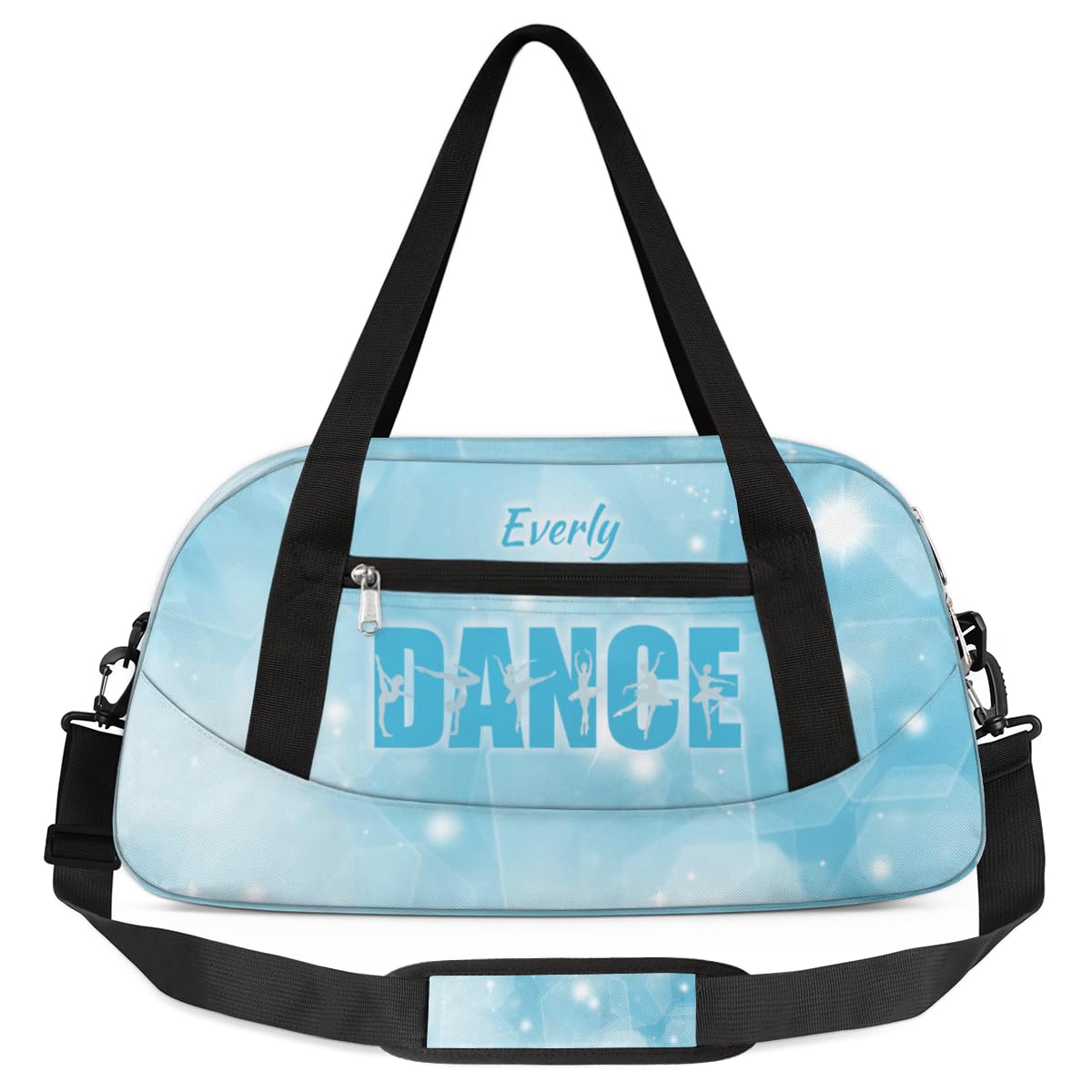 Personalized Gym Bag for Girls Teens, Custom Dance Bag Overnight Small Duffel Bag Carry On Weekend Sports Travel Bag for School Practice Gymnastics