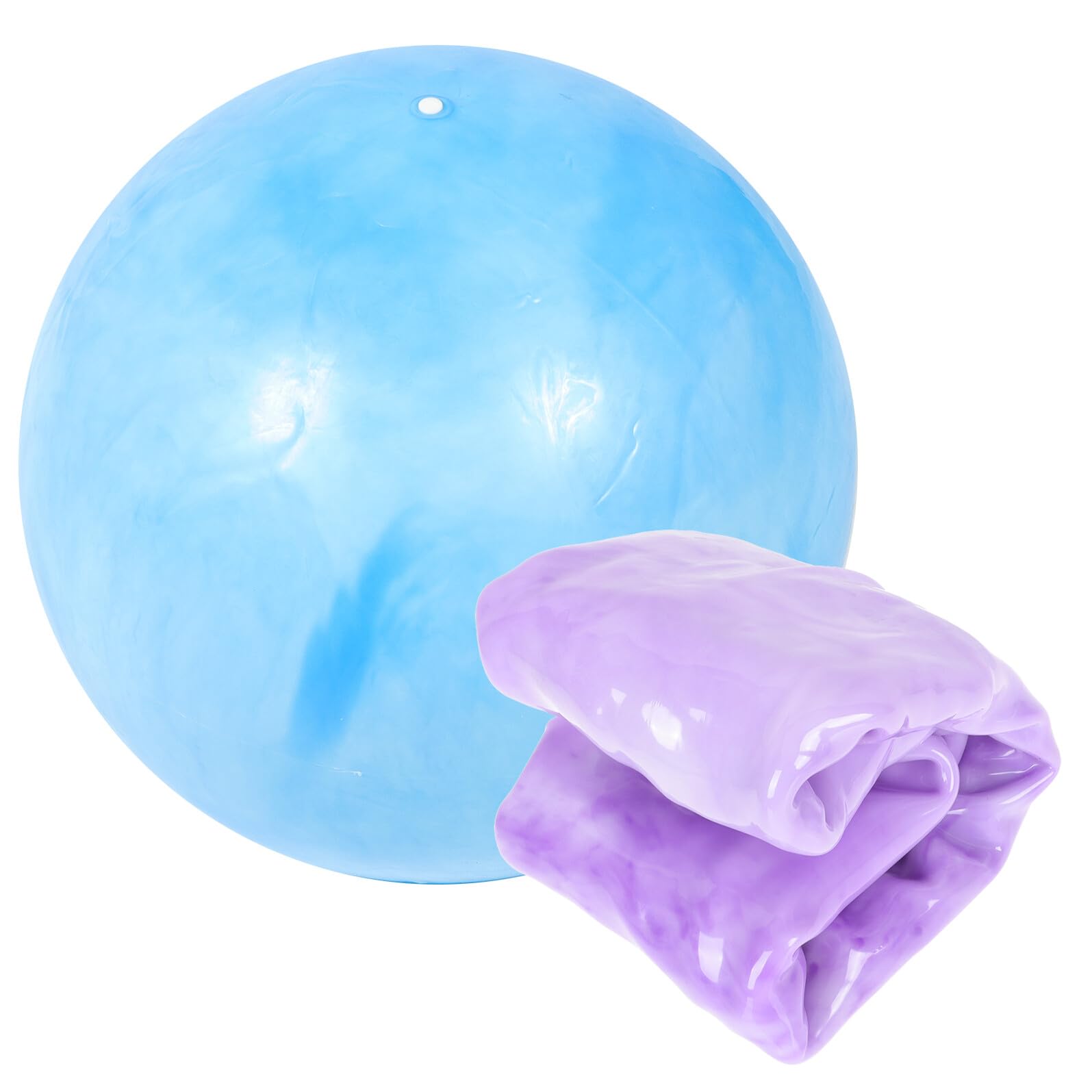 GANAZONO 2 Sätze Pilates Gymnastikball mit Marmor Design Dickwandig Inklusive Pumpe Großer Fitnessball für Schwangerschaft Geburtstraining Yoga Pilates und Core Training Strapazierfähig