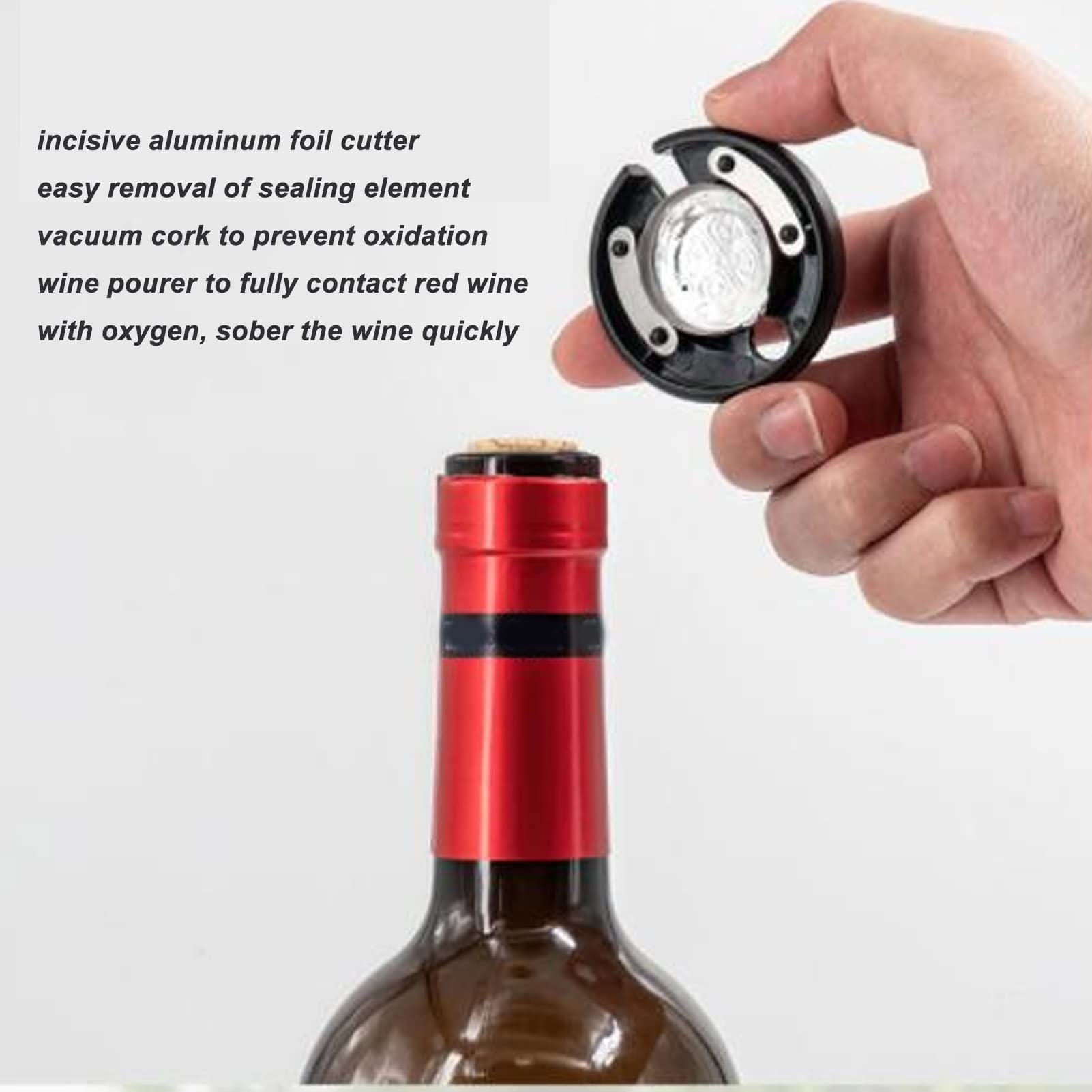 Elektryczny otwieracz do wina, z obcinaczem folii, jedno kliknięcie otwarcia butelki, ładowanie USB, bezprzewodowy 4 w 1 Food Grade Automatic Bottle Opener dla domu, hotelu, baru lub festiwalu Gift