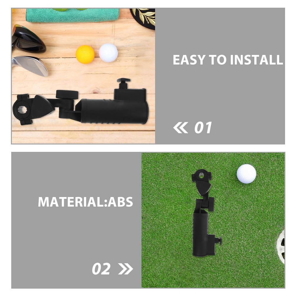 2 Stück-pack Schirmhalter für Golftrolleys, Verstellbar, Abs, Schwarz | Kinderwagen, Rollstühle, Fahrräder und Strandstühle, Leicht zu Montieren, Stabile Konstruktion