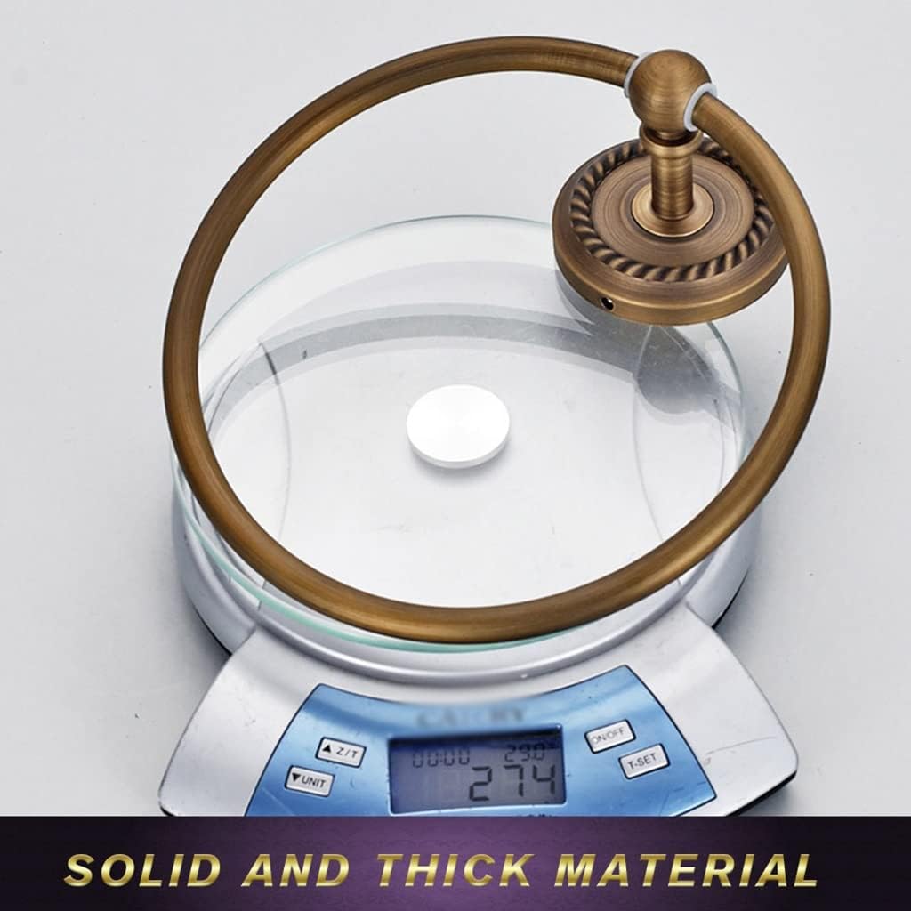 LSLYTQ Europe Antique Bathroom Towel Rings/Towel Rack, Thicken Brass Gold Wall Mounted Towel Holder, Bathroom Accessories