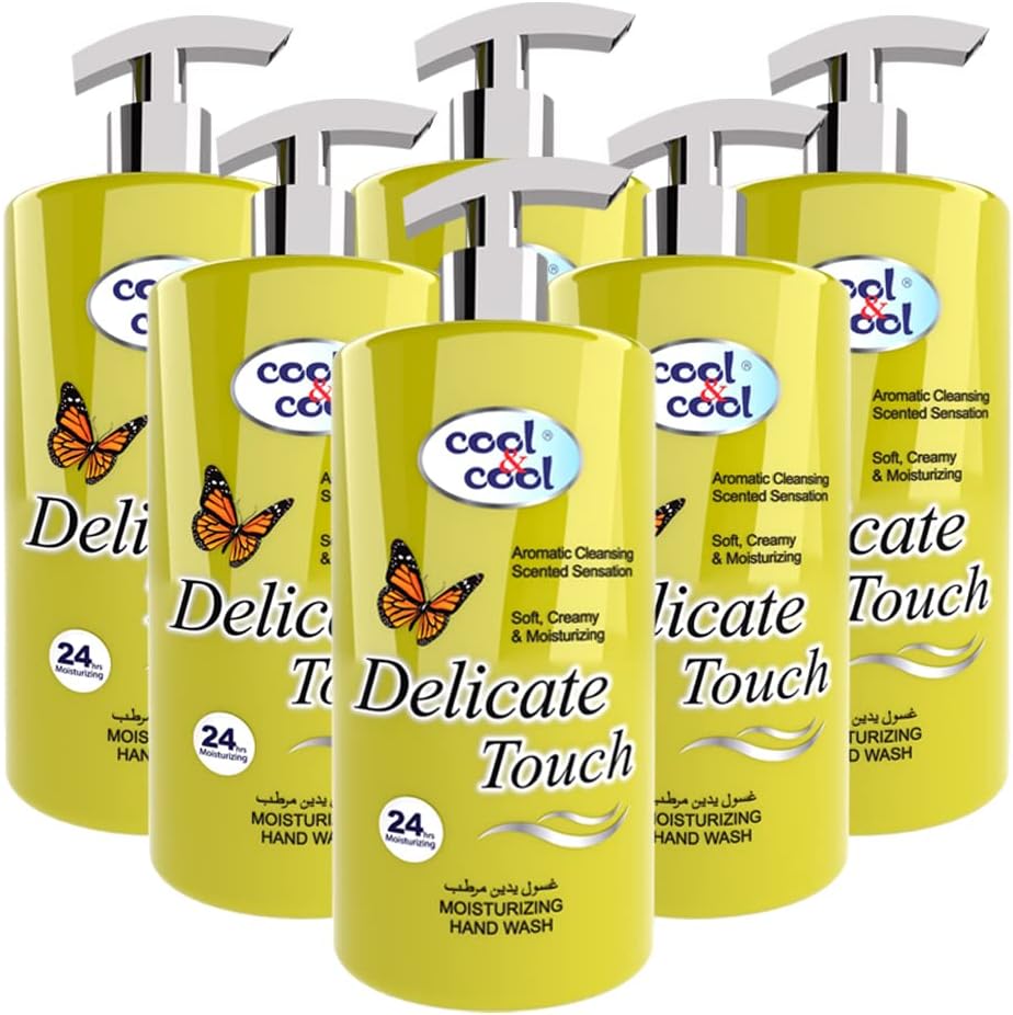 Cool & CoolDelicate Touch Moisturizing Hand Wash 1 Liter (Pack of 6)- Aromatic, Soft & Creamy Formula for Refreshing Cleanliness 6 Liters