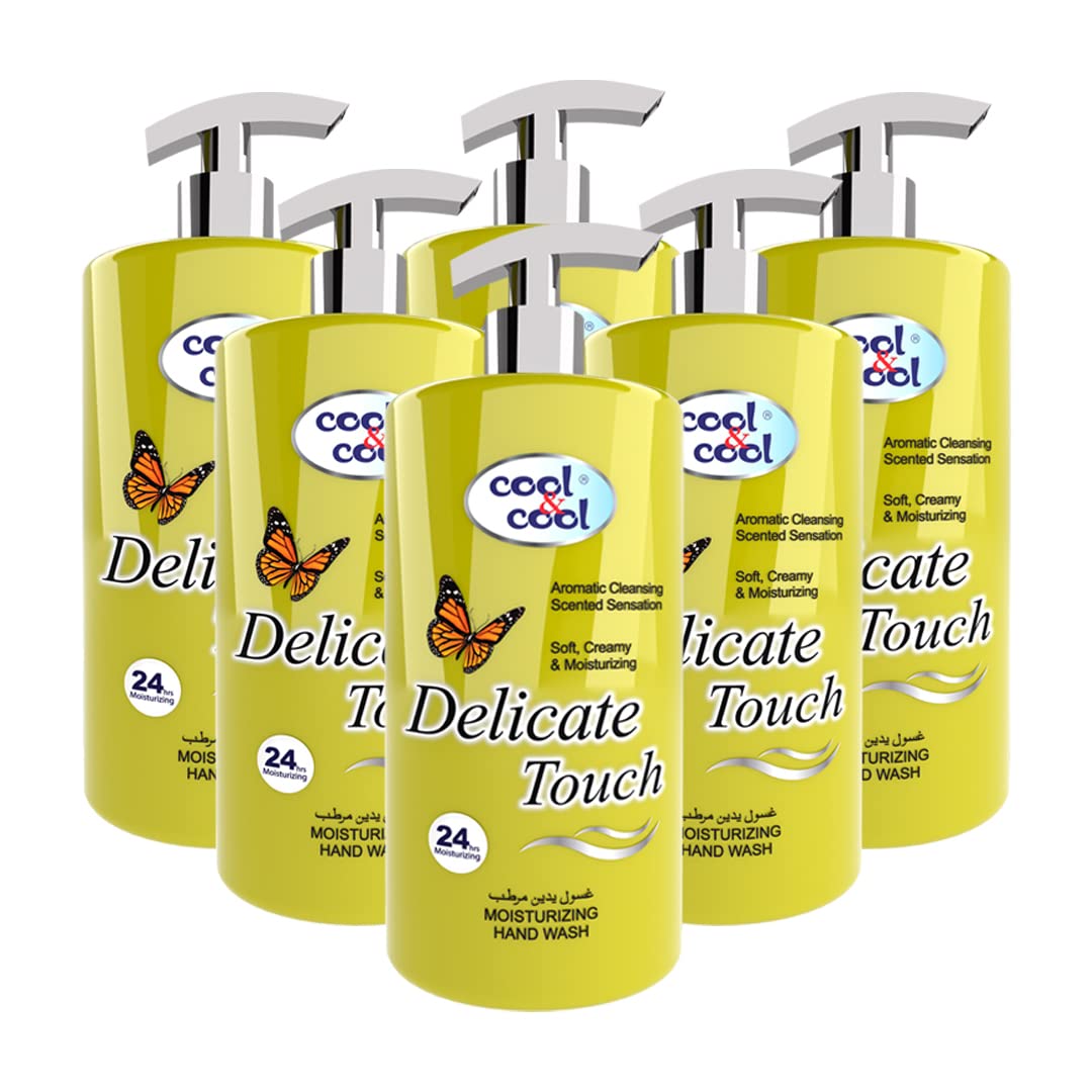 Cool & CoolDelicate Touch Moisturizing Hand Wash 1 Liter (Pack of 6)- Aromatic, Soft & Creamy Formula for Refreshing Cleanliness 6 Liters