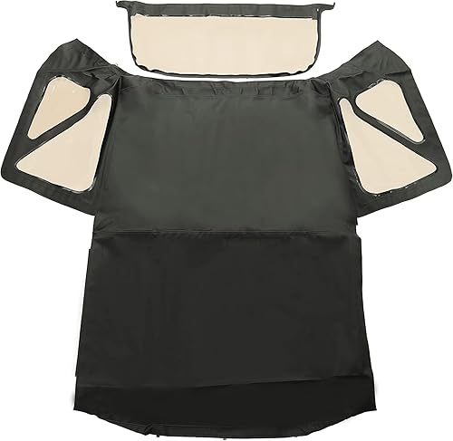 Miniatura 2 de HECASA Repuesto superior suave compatible con Suzuki Sidekick Geo Tracker 1988-1994, vinilo de tela de vela, negro, ventanas tintadas