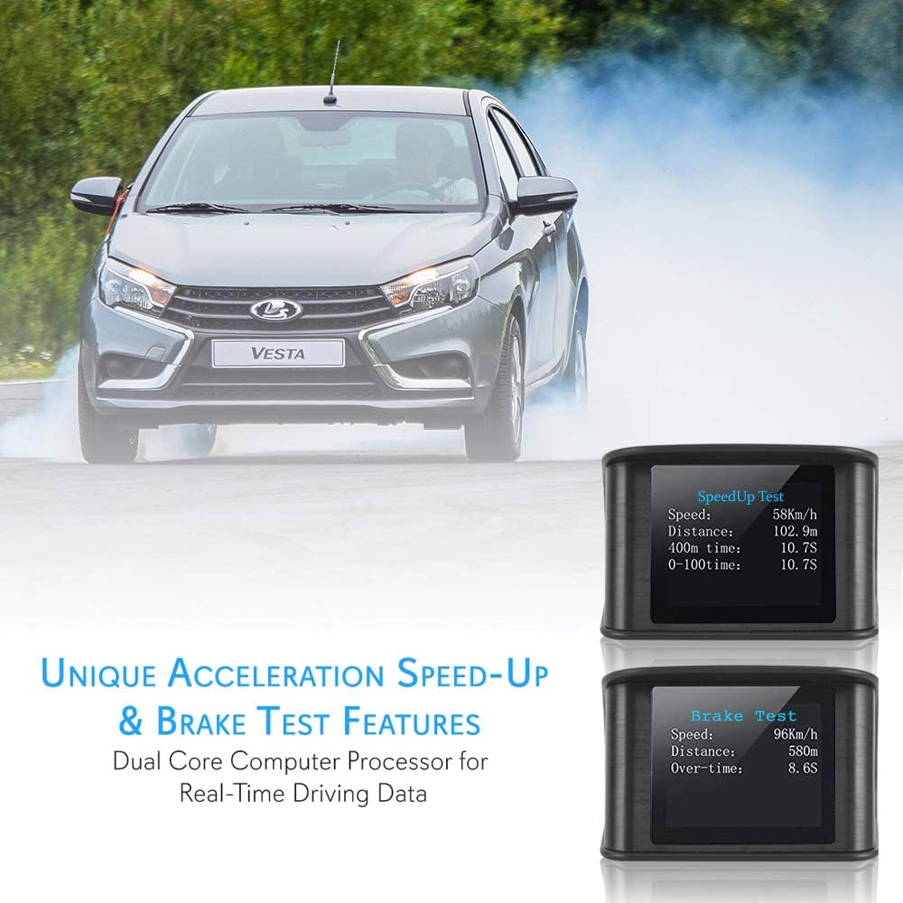 Universal Vehicle Smart HUD Display - 2.6" Digital Mini Car Dashboard Heads Up Windshield Speedometer Projector System w/ GPS Navigation Compass, Displays Speed, Distance, Time and More - Pyle PHUD19 : Electronics