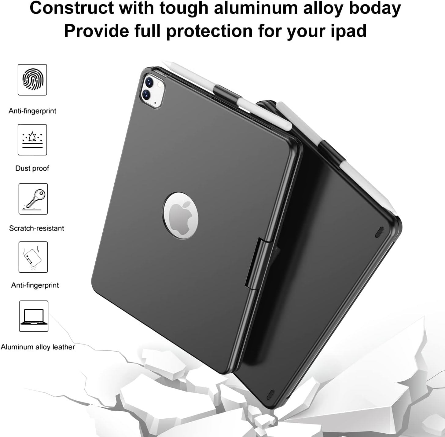 GGH Keyboard Case for iPad Air 11 inch & Air 5th 4th Generation Case with Keyboard - Support 360 Flip Backlit Keyboard with Multi-Touch Trackpad for iPad Air 11 inch M3 M2/Air 5 Air 4th Gen