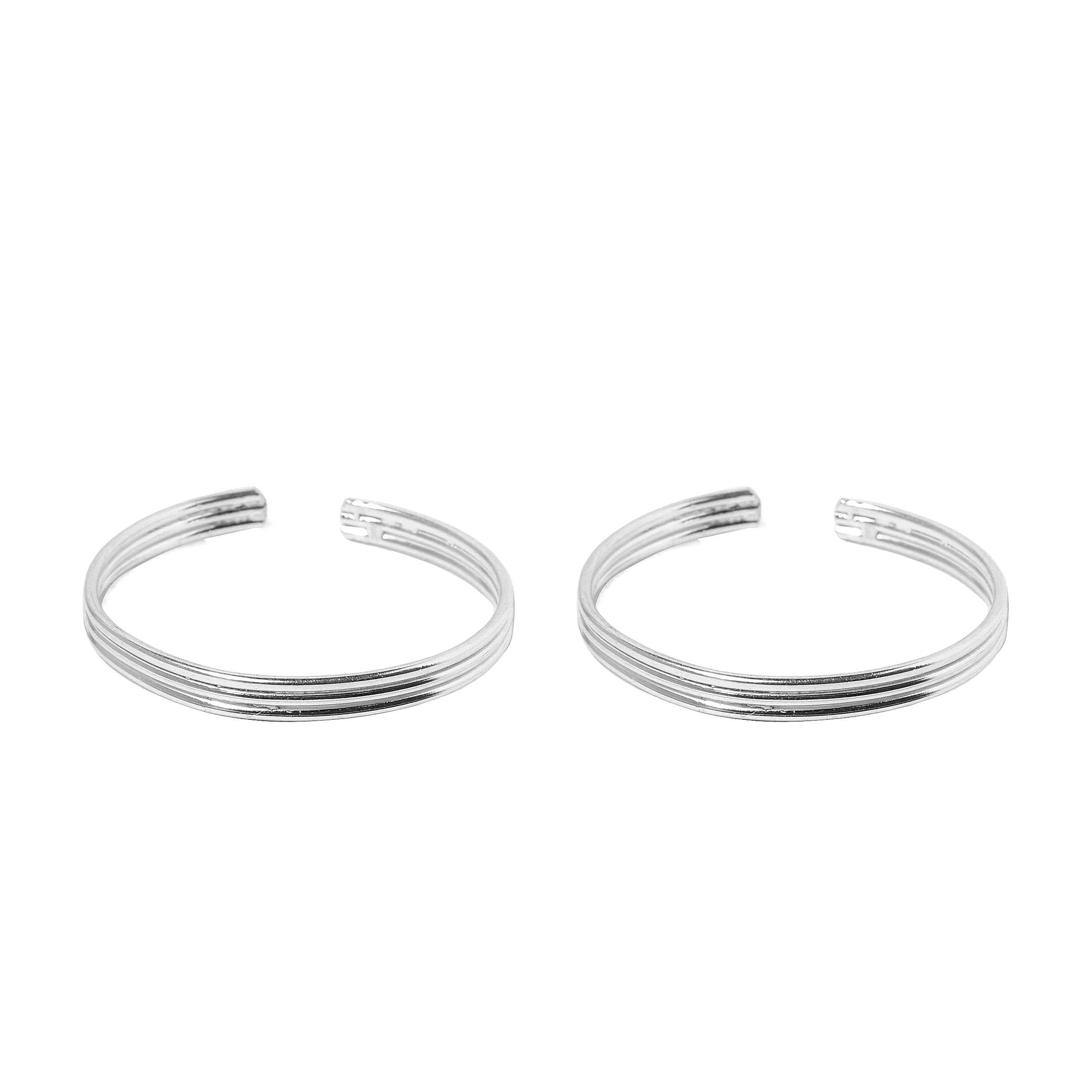 925 Sterling Silver Toe Rings, elegant design in a comfortable style for women. Featuring a glossy white finish, this pure 'Chandi' Bichiya is designed for the leg finger-image-9