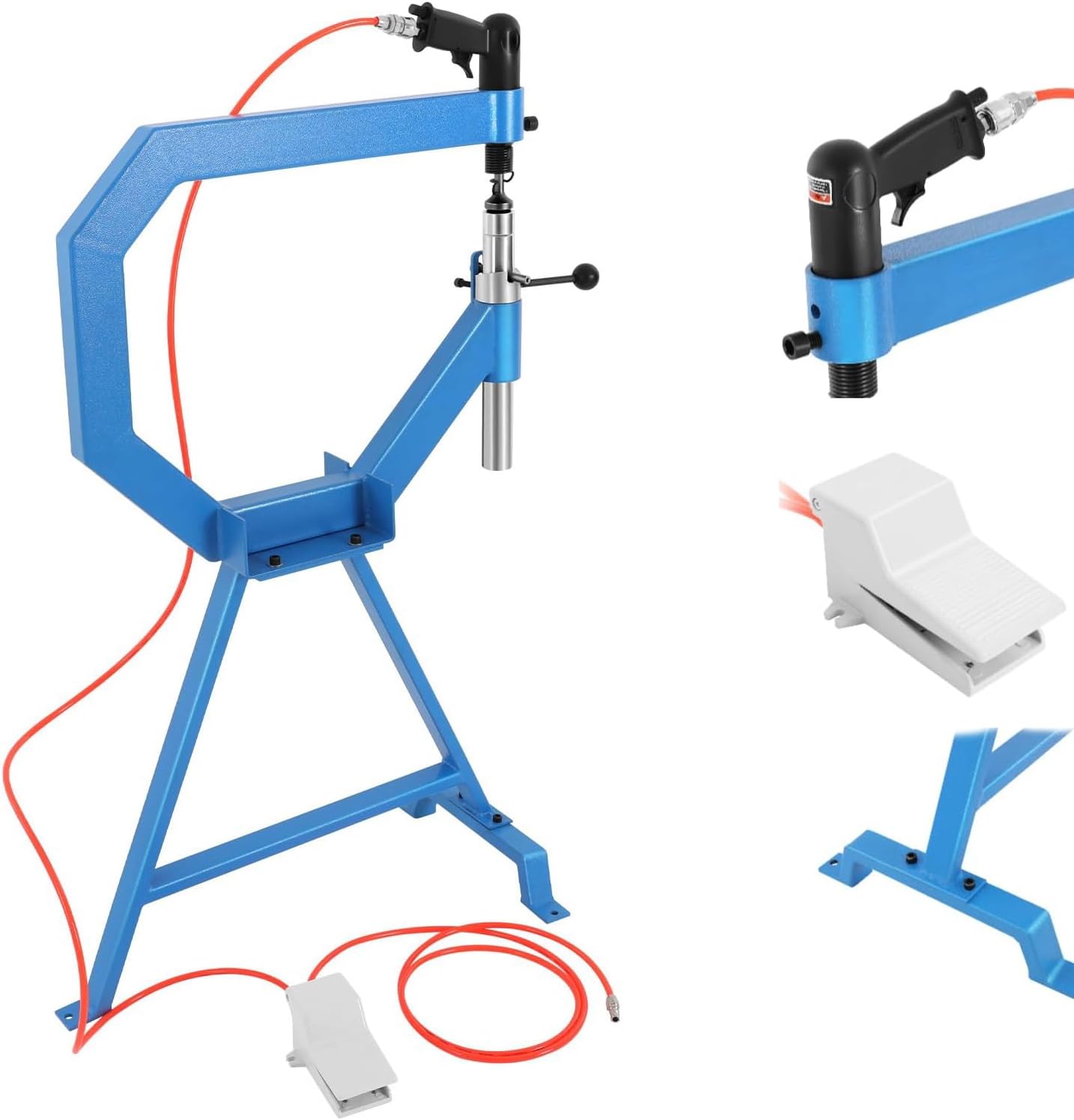 Pneumatic Planishing Hammer - Metal Shrinker Stretcher Shaping Machine with Stand & Pedal for Sheet Metal Fabrication & Car Restoration