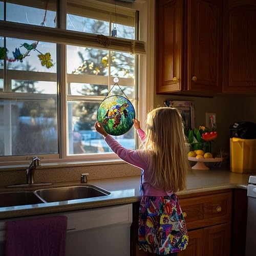 Miniatura 3 de Adornos de tortuga marina con vitrales, regalos de decoración de tortugas marinas para mujeres, hombres, amantes de los animales, decoraciones