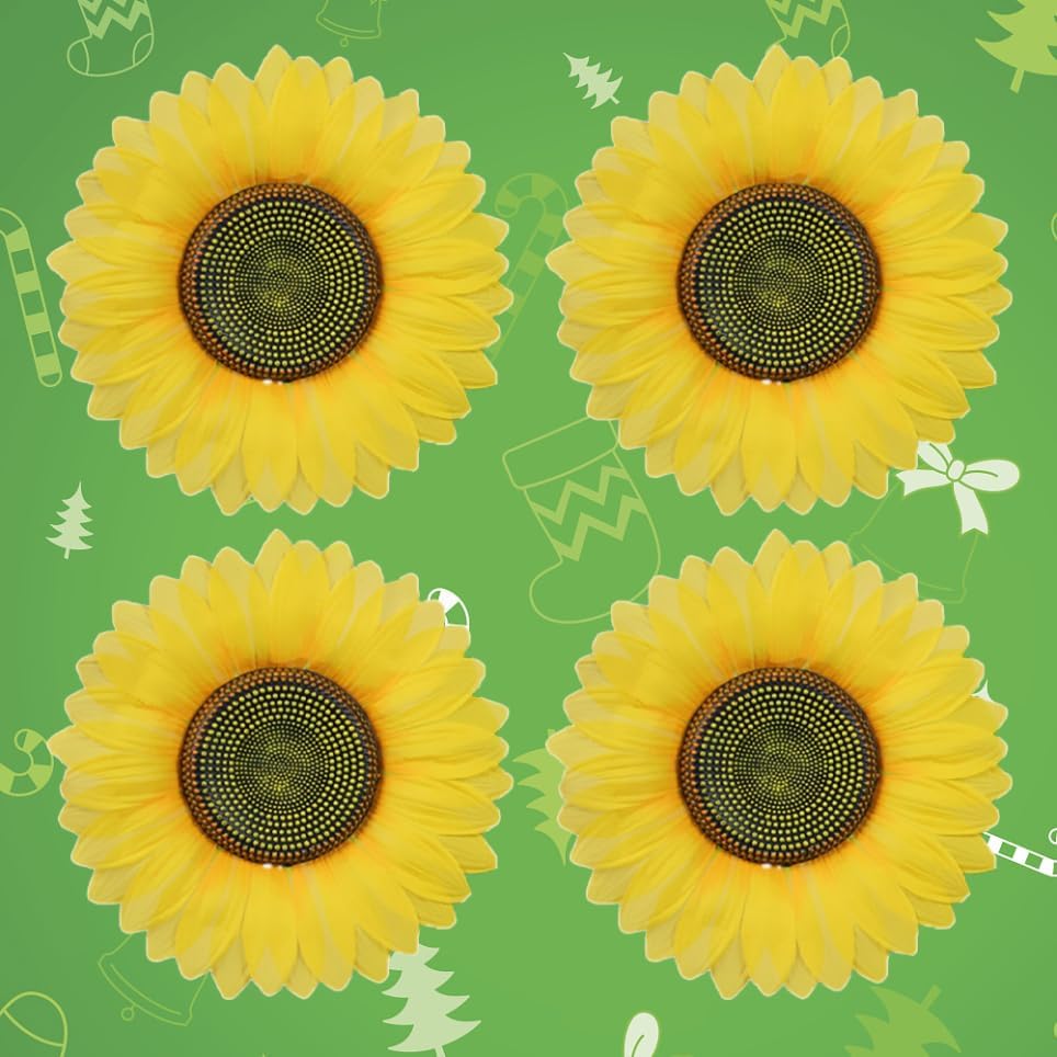 PRETYZOOM 4pcs Artificial Sunflower Head Wedding Decor Sunflower Photo Props Yellow Decor Fake Sunflower Heads Dinner Table Decor Holding Flower for Dance Baby Flower Arrangement