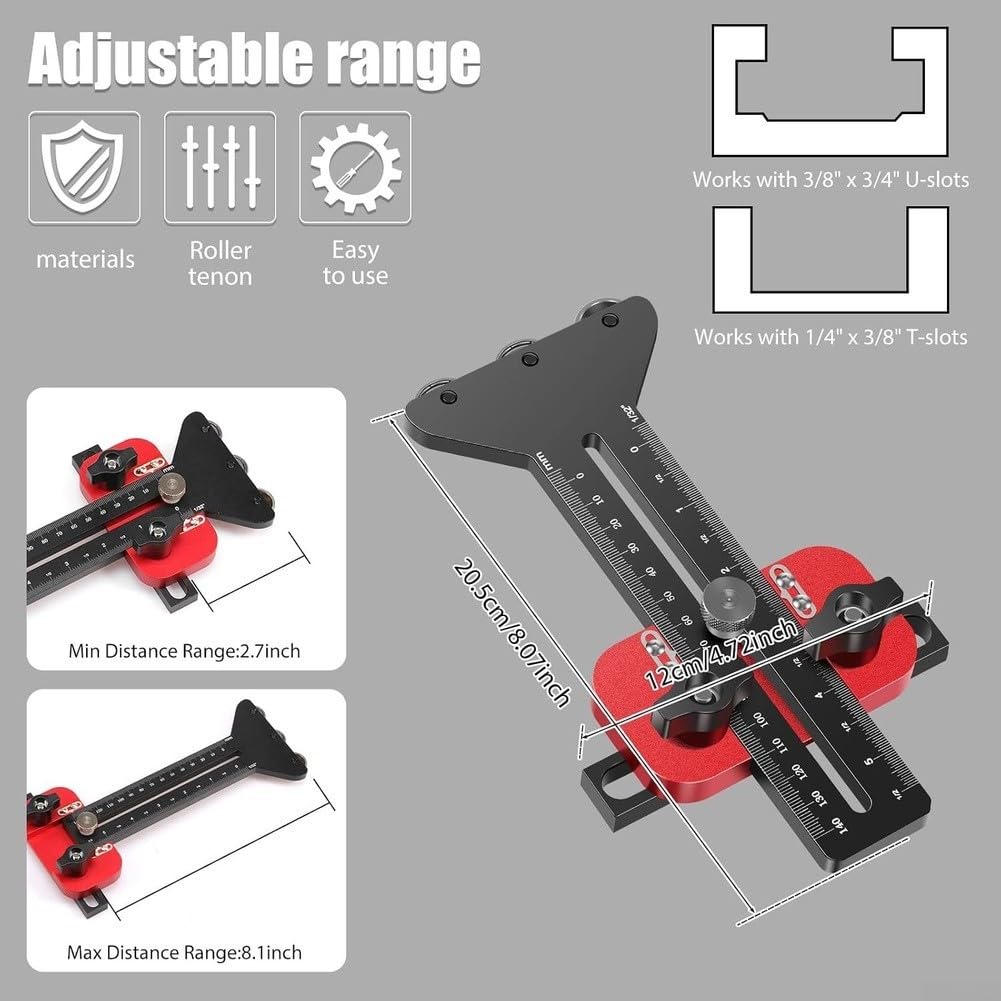 de Rodillos para Sierra de para mesa Ajustable 2.7-8.1 Pulg(Black Set)