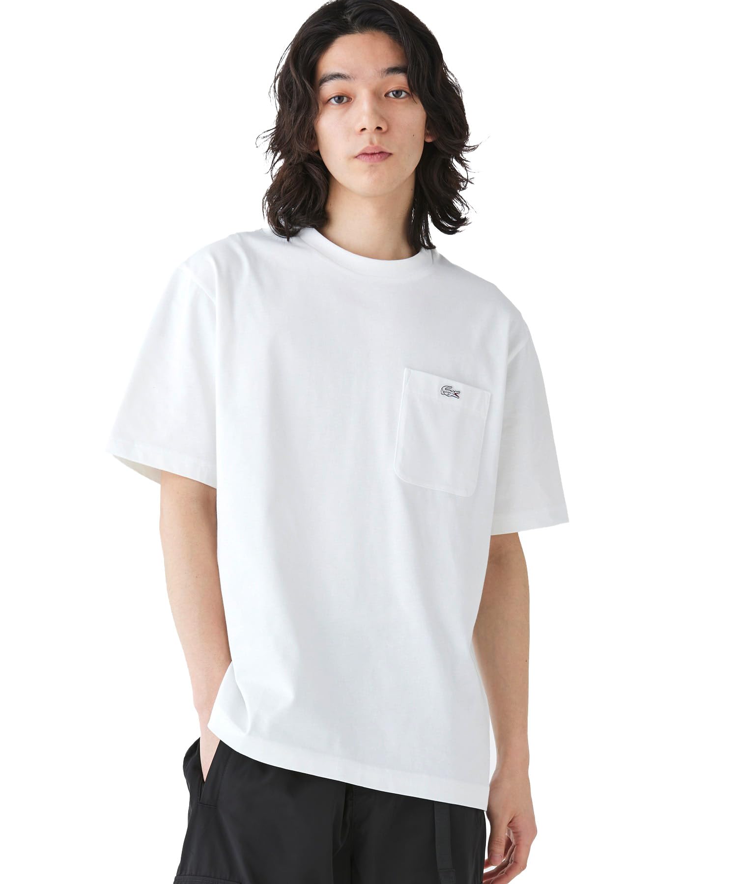 [ラコステ] Tシャツ [公式] アウトラインクロックポケット半袖Tシャツ メンズ ホワイト 4