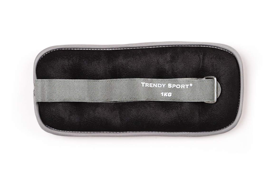 Trendy Sport Unisex - Adult Ankle and Wrist Weight Bands, Black/Grey, 1.0 kg