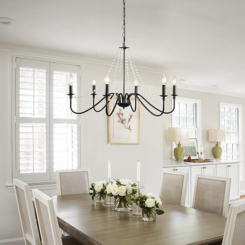 Miniatura 7 de Sdorens Lámpara colgante de lágrima, luz colgante de vidrio soplado transparente, mini luces colgantes para isla de cocina, baño, comedor, acabado