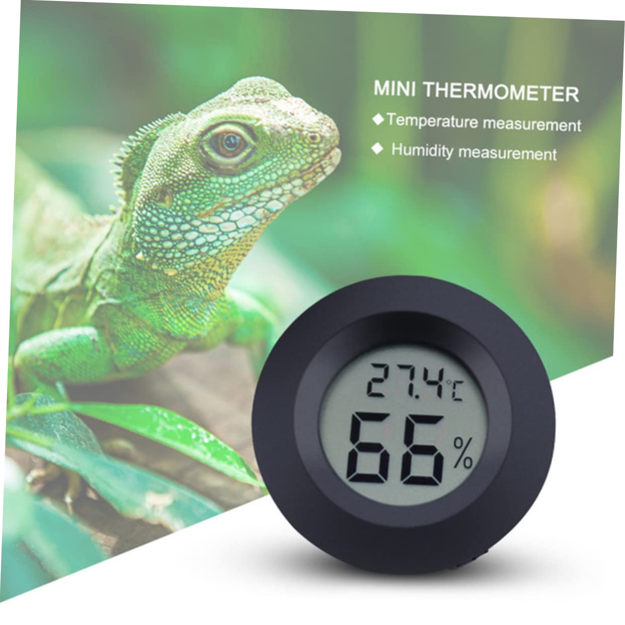 ifundom 3 Set Termometro Misuratore di umidità Digitale Terrario Accessori per Rettili Monitor di umidità Interna Misuratore di umidità per Piante Black 4 Pezzi*3