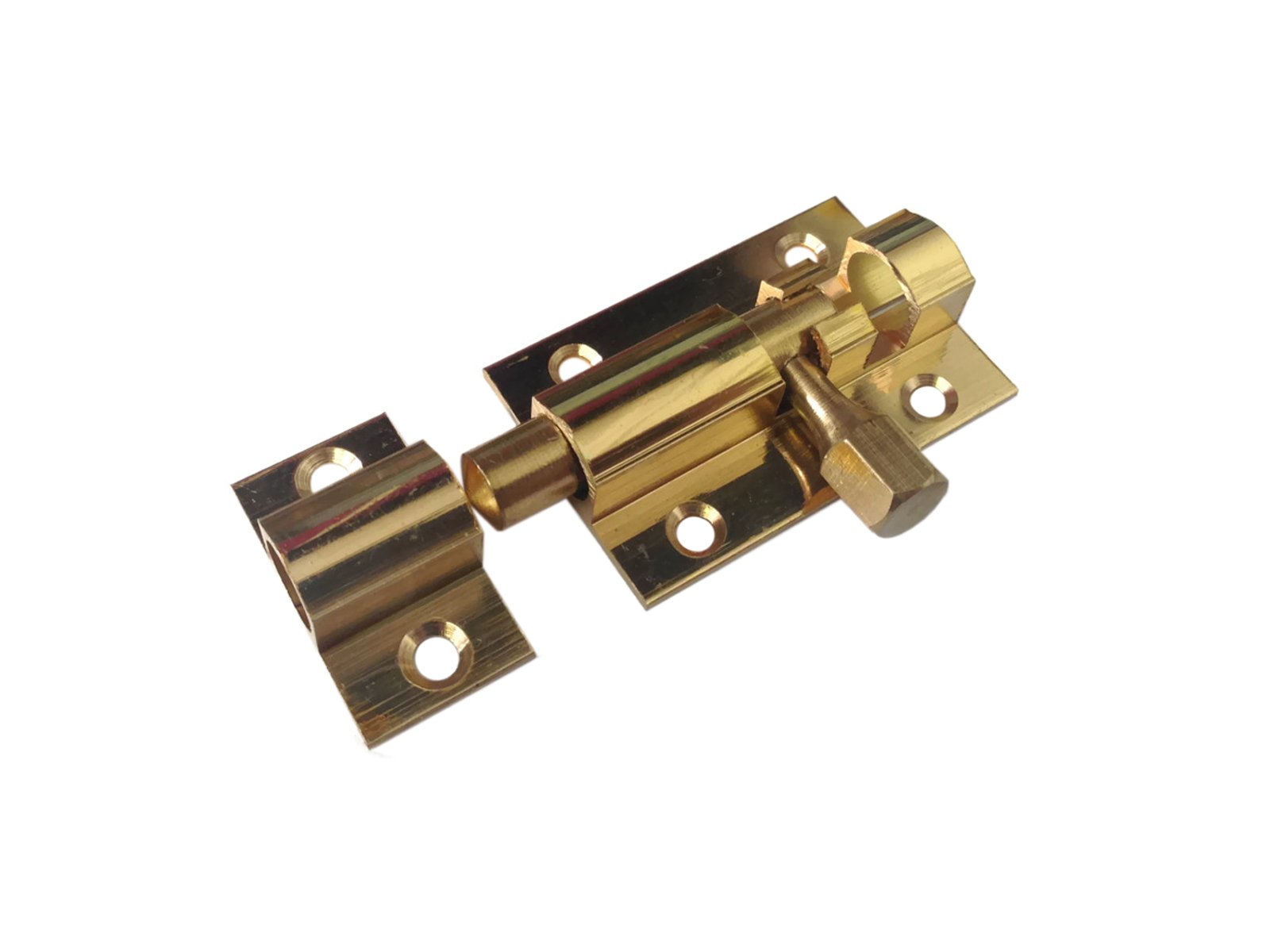 1 x MAP Hardware 38mm Brass Straight Door Bolt Sliding Barrel Lock.