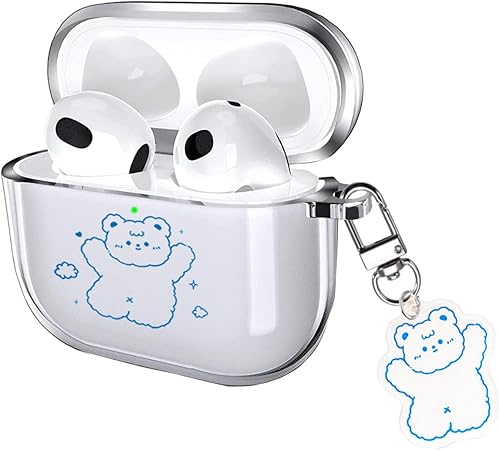 Funda para AirPods 4 2024 con mosquetón de llavero, funda transparente para AirPods 4, diseño de anime, funda suave con adornos para niños, niñas,