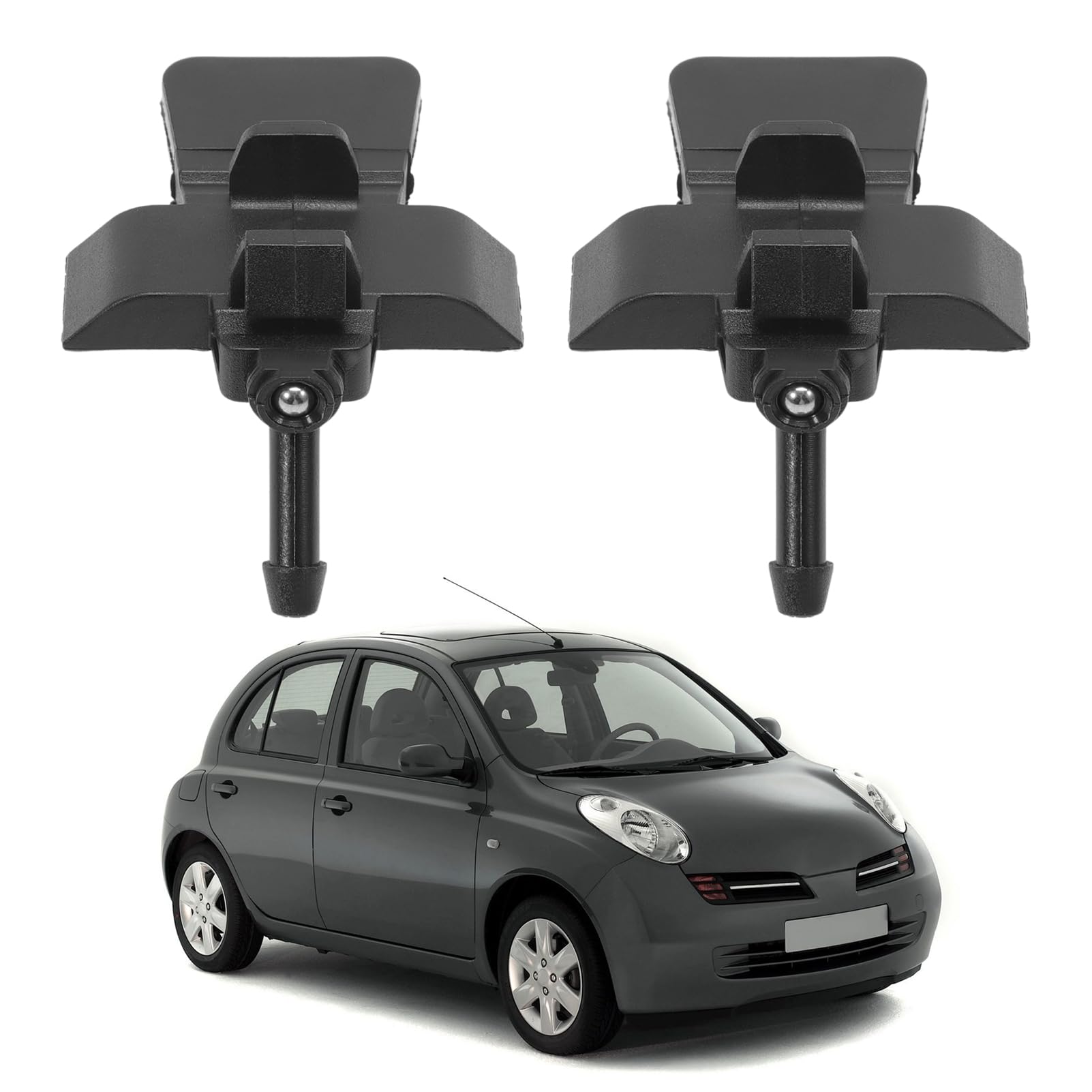2x Ugello Tergicristalli per Micra K12 (2003-2010) 28931AX600 Getto Lavavetro Doppia Irrigazione Installazione Istantanea & Pulizia Ottimale