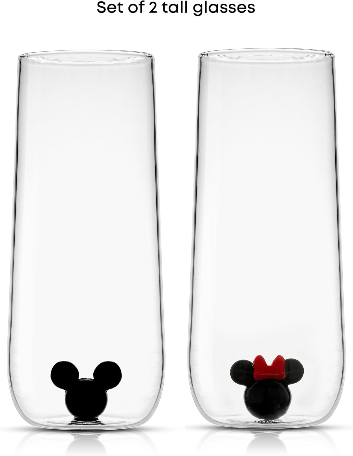 JoyJolt Disney Mickey Mouse, Icon Highball Glass 2pc Glass Drinking Glasses. 14oz Tall Glasses for Drinks. Cocktail Glasses, Disney Glassware, Disney Gifts, Disney Collectibles for Adults - Image 3