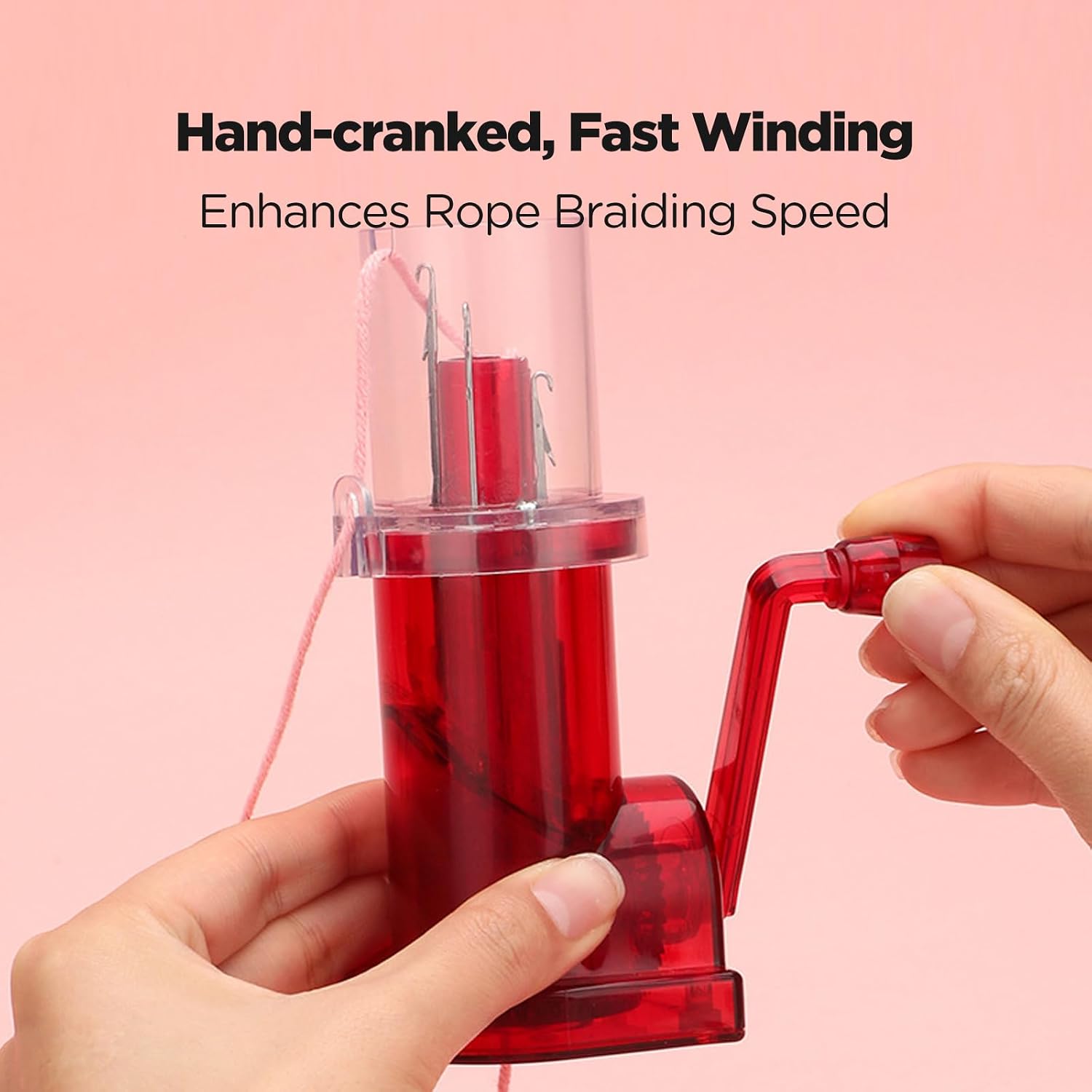 OOHYEE Upgraded iCord Knitting Machine,Hand Cranked i-Cord Knitter Maker, Rope Knitting Mill with Ceiling Style, Professional Braiding Machine for Yarn Rope DIY Weaving Artifact(LPKM-02)