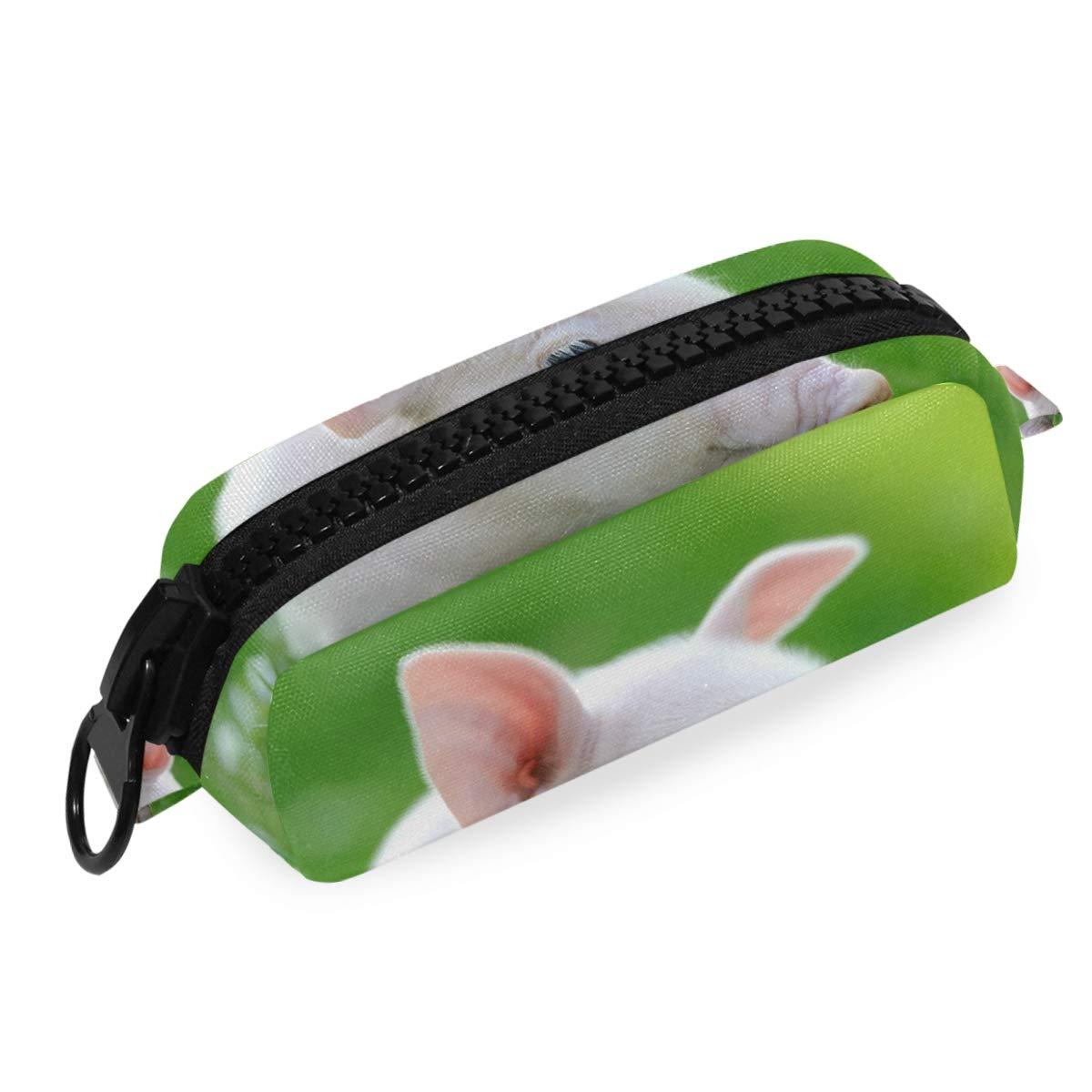 Bag Pen Big Zipper Pouch Pencil Case School Cute Piggy Animal Grass Meadow Office Black