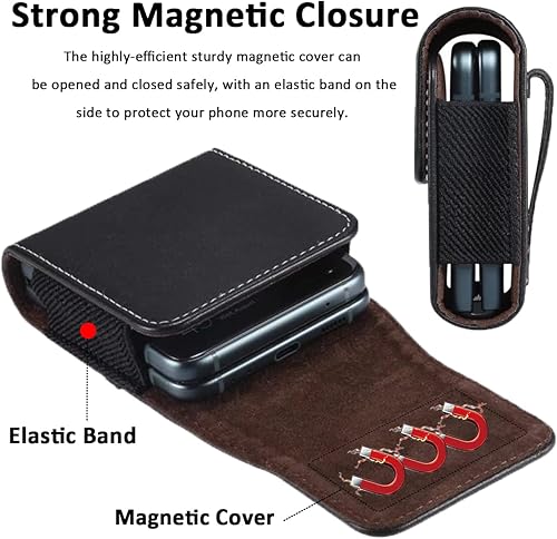 Miniatura 5 de Miimall Funda de cuero para Samsung Galaxy Z Flip 76543, Motorola Razr 2025, Moto Razr 2024