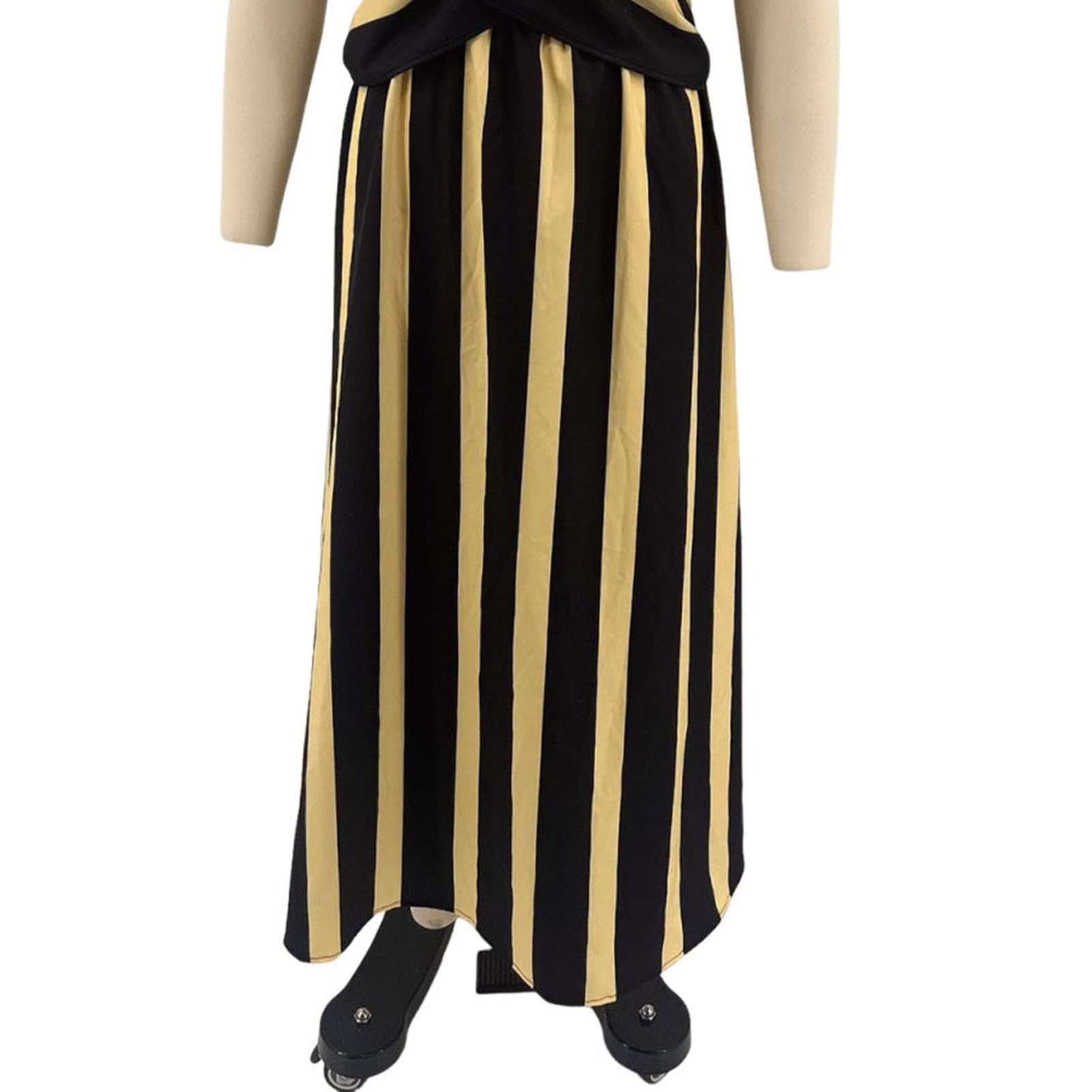 Maxi abito estivo da donna a righe, maniche corte, scollo a V, linea ad A, svasato, casual, per spiaggia, vacanze, uso quotidiano, leggero, morbido, comodo, traspirante, abiti da donna
