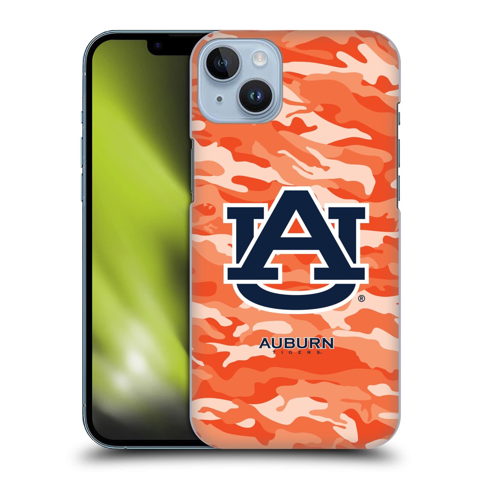 Head Case Designs Officially Licensed Auburn University AU Camou 2 Hard Back Case Compatible with Apple iPhone 14 Plus