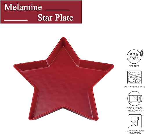 Miniatura 7 de UP ware - Plato patriótico en forma de estrella de melamina, plato de cena de 11.25 pulgadas (azul)