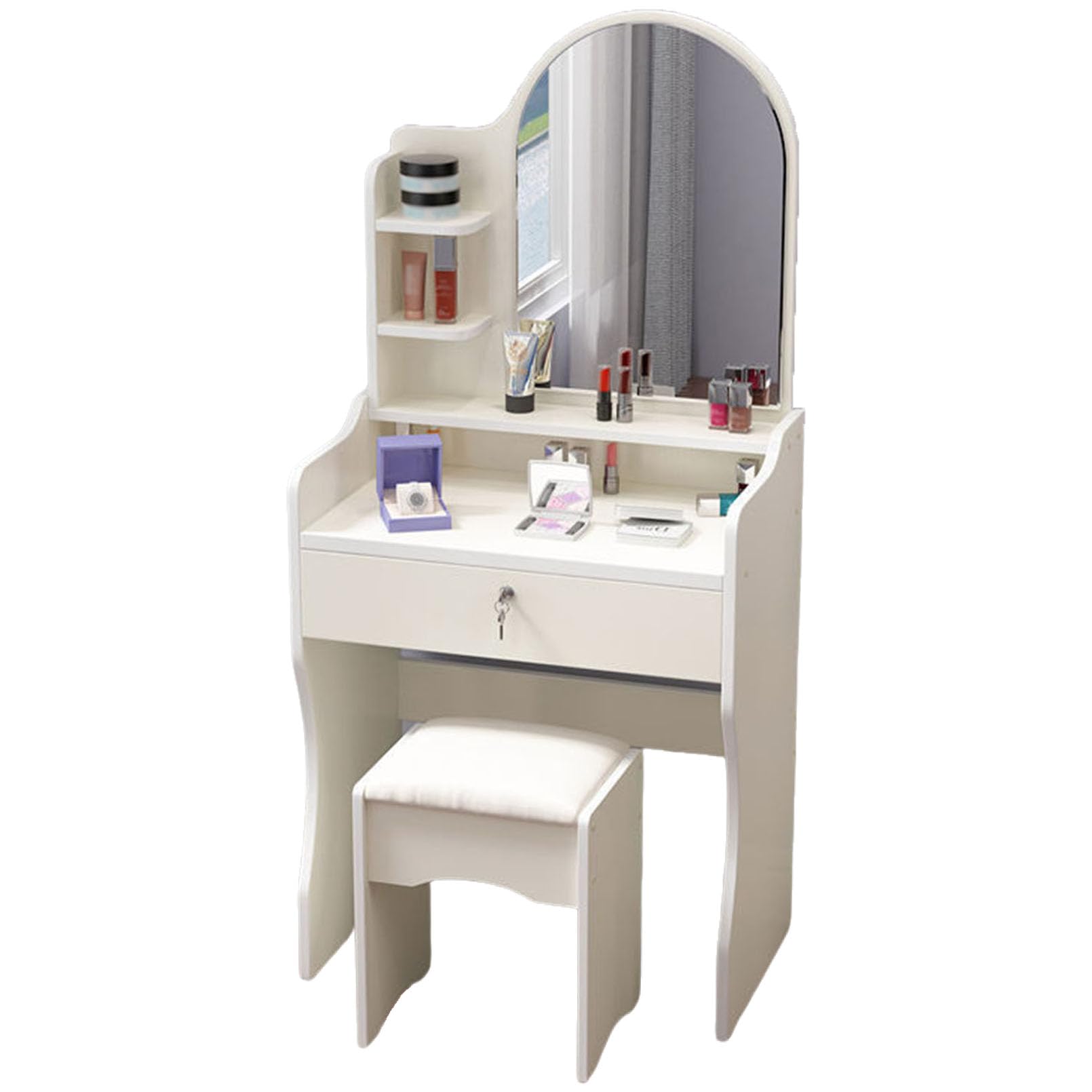 Mueble tocador de maquillaje con cajones y estantes para organizar tu vestidor