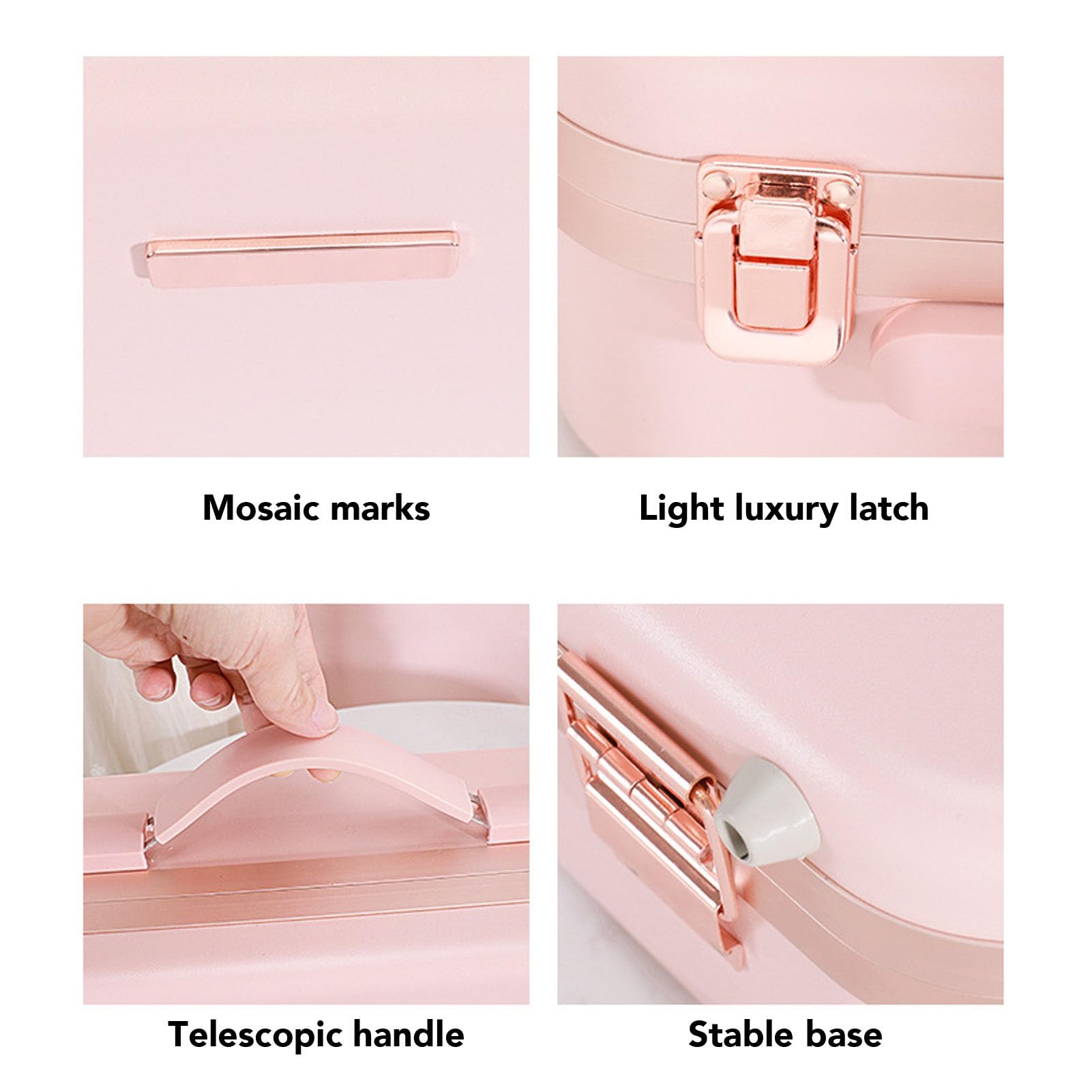 Reise Make-Up Tasche Mit LED-Spiegel, 3 Farbe Und Stepless Dimmbarer Wieder Aufladbarer Kosmetischer Zug Koffer Mit Teiler Und Make-Up Pinsel Halter Tragbarer Kosmetischer Organize
