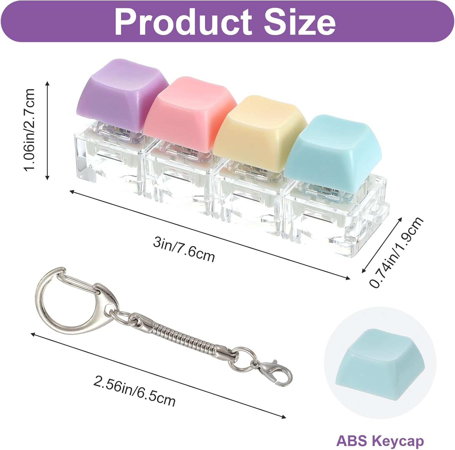 16 Pcs Keyboard Fidget Toys, Keychain Four Keyboard Fidget Clicker Normal and Silent Decompression Button Finger Clicker Toys for Office Classroom Stress Relief ADHD Autism