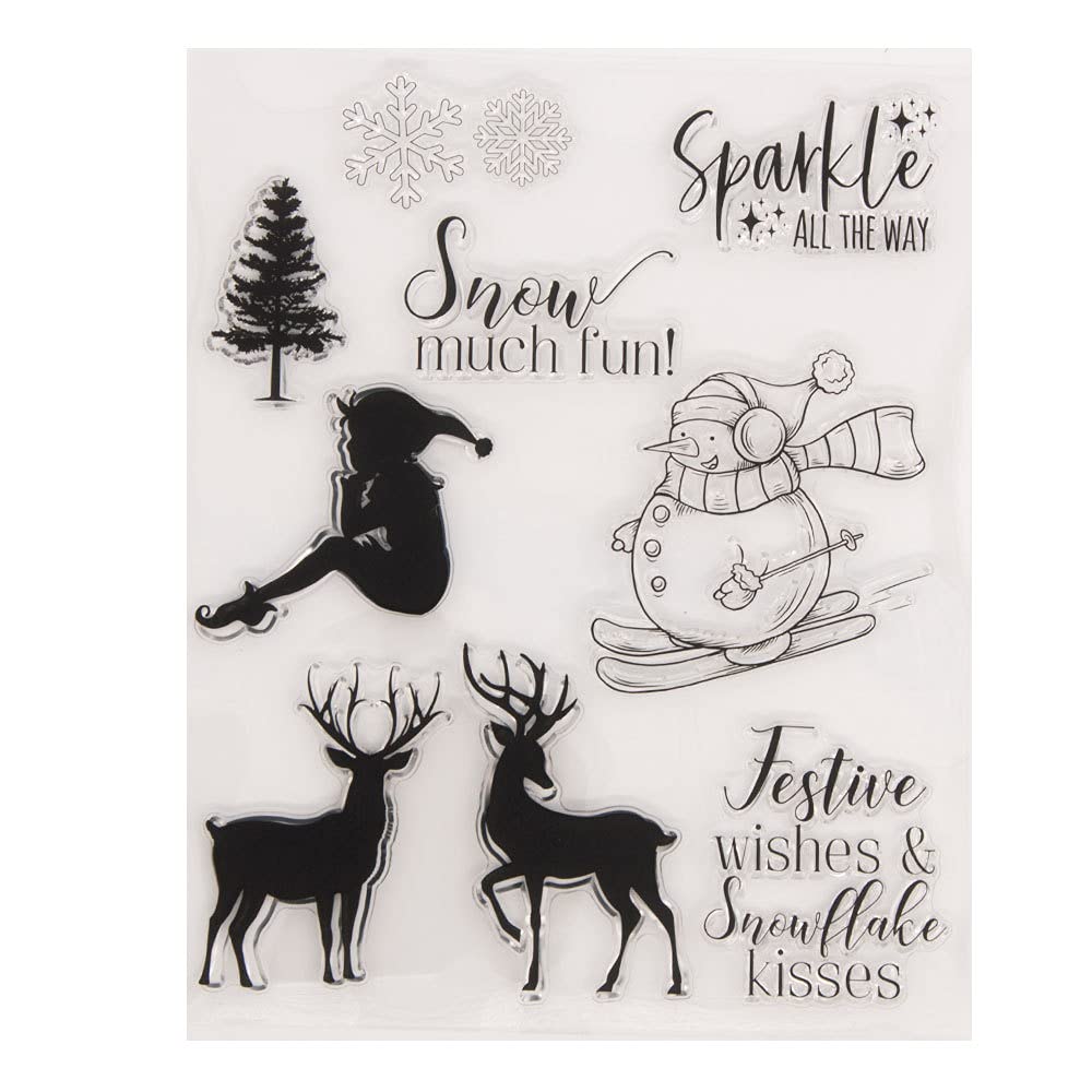 Arriettycraft Type 4 Snowman Elf Deer Elk Snowflakes Christmas Tree Clear Stamps For Card Making Decoration And Diy Scrapbooking