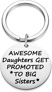 New Big Sister Keychain for Girls, Future Soon to Be Sister Key Chain, 2nd Baby Pregnancy Announcement Sibling Reveal Gift Get Promoted to Big Sister