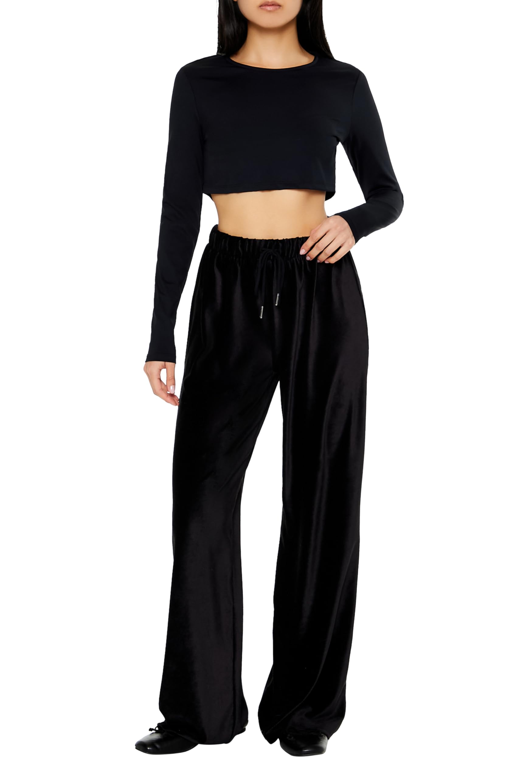 Forever 21 Womens Corduroy High-Rise Wide-Leg Pants