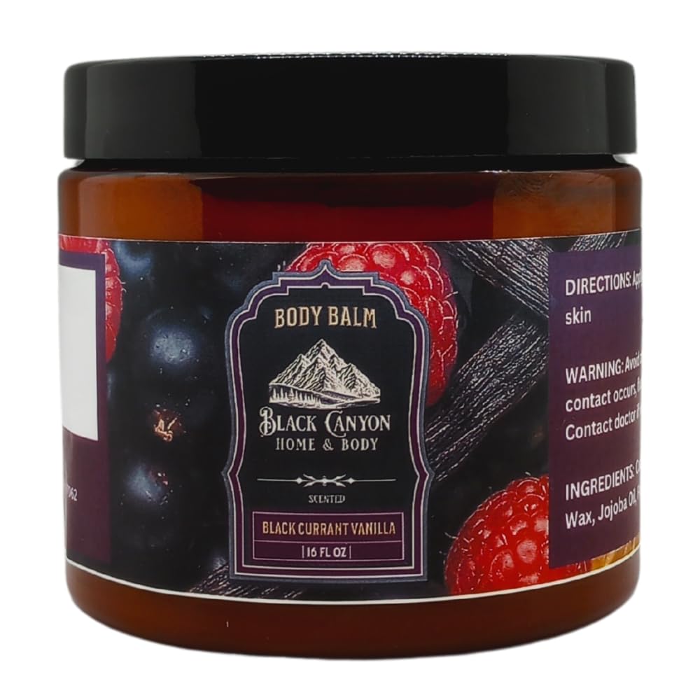 Black Canyon Black Currant Vanilla Scented Body Balm with Jojoba Oil, 16 Oz