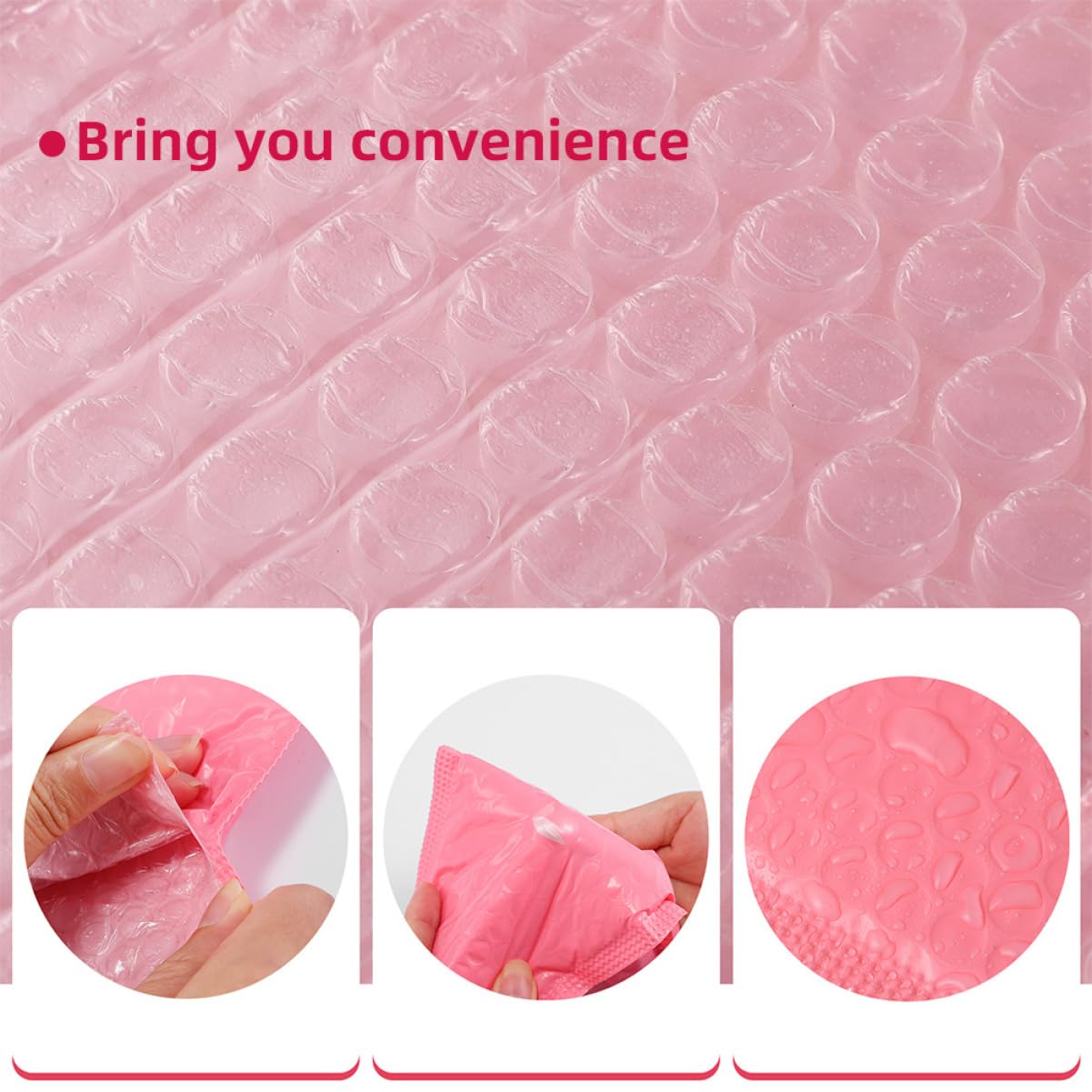 Enveloppes à Bulles Roses 100 Pièces en Pe pour Expédition