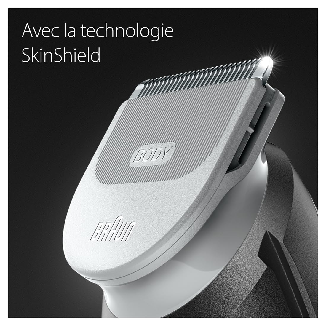 Braun Tondeuse Electrique Homme Series 5 5370 Pour Le Corps, Conçu Pour Un Rasage Intégral Du Torse, Aine, Jambes, Etanche Et Sans Fil, Avec 2 Sabots Pour Zones Sensibles, 100 Min D'autonomie